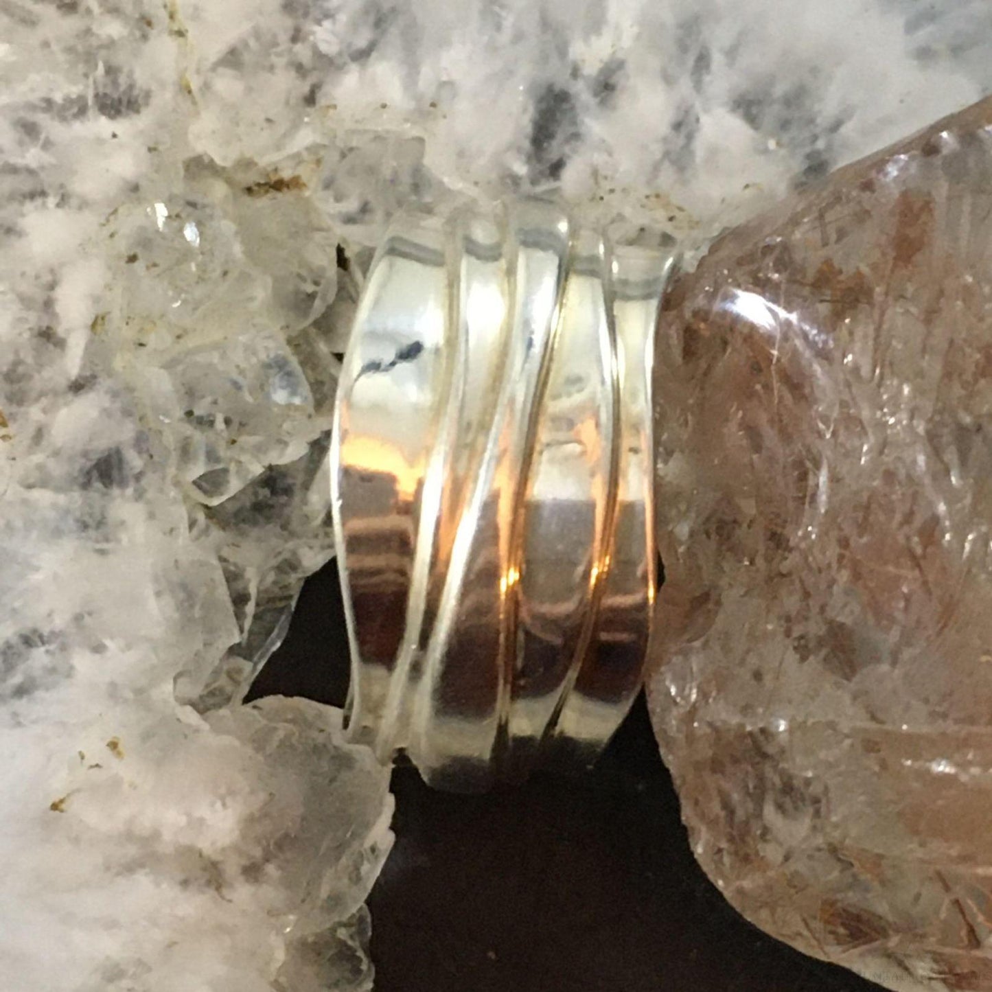 Carolyn Pollack Southwestern Style Sterling Silver Layered Ring For Women Size 7