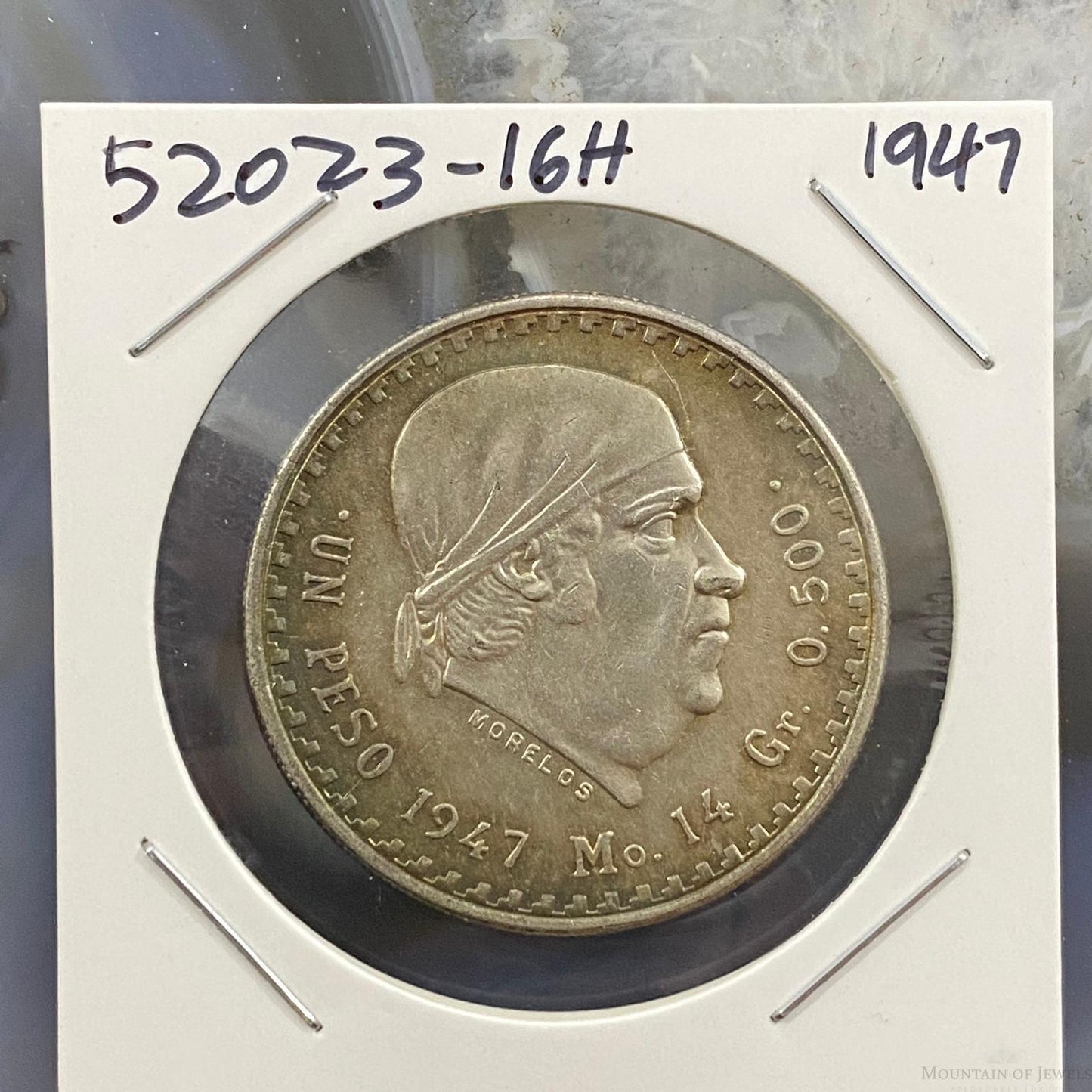 1947 Mexico 1 Peso .500 Silver Coin #52023-16H