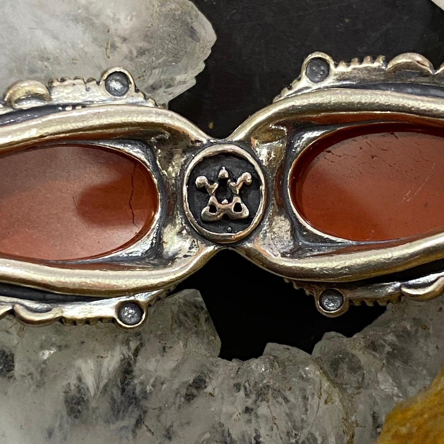 Carolyn Pollack Sterling Silver 2 Pear Red Jasper Decorated Bracelet For Women