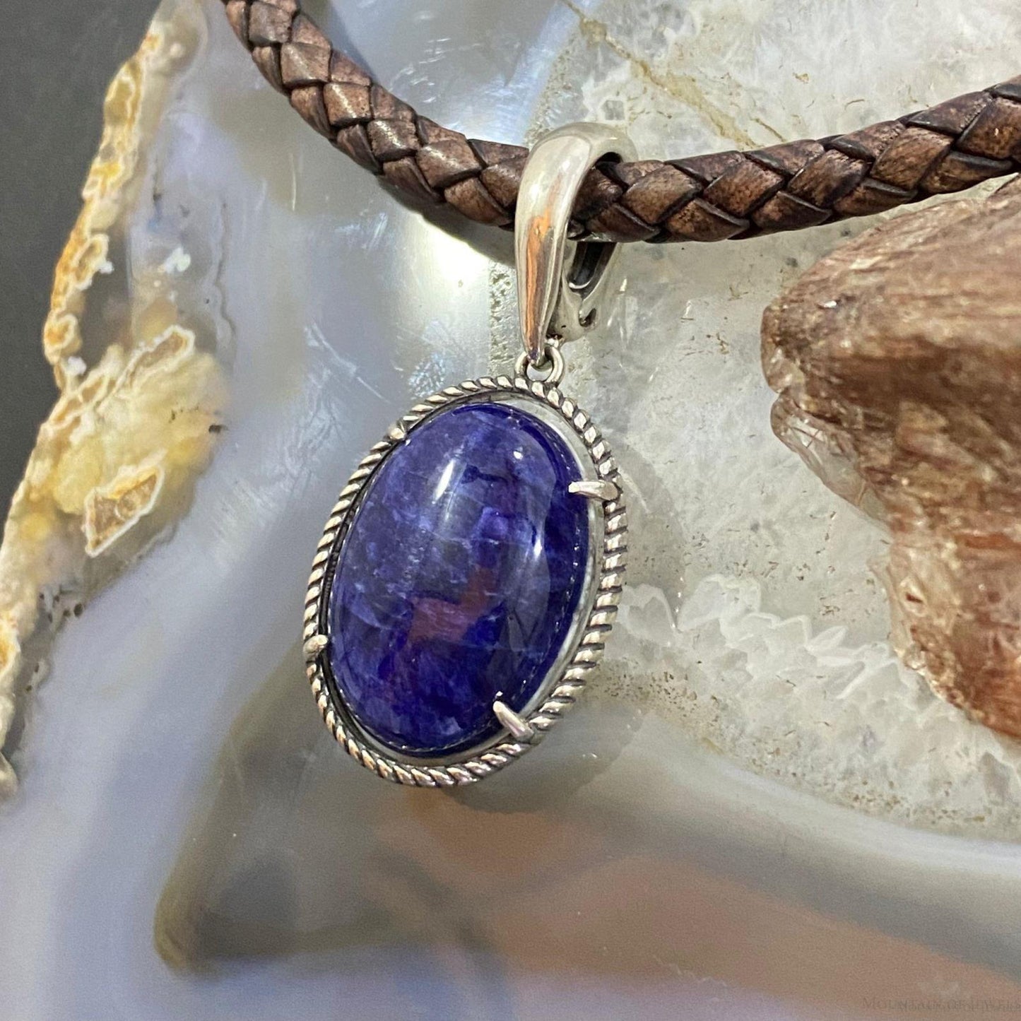Carolyn Pollack Sterling Silver Sodalite & Howlite Reversable Enhancer Pendant For Women