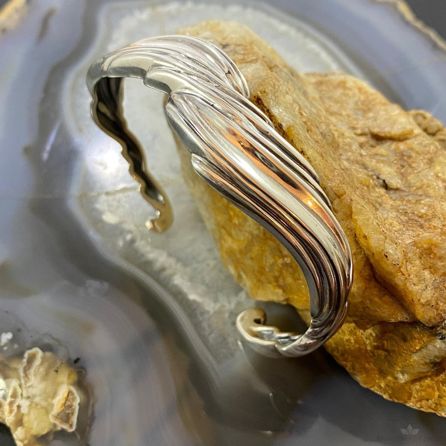 Carolyn Pollack Vintage Southwestern Style Sterling Silver Flowing Water Bracelet For Women