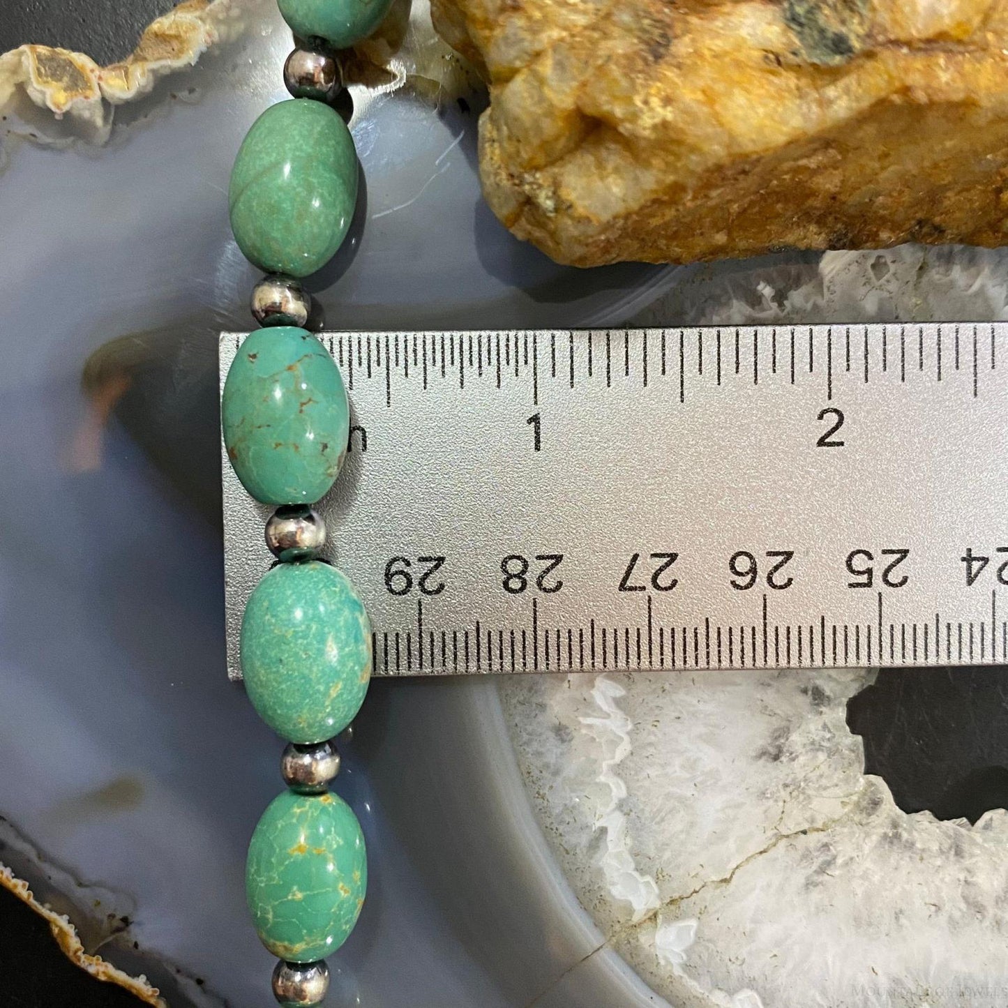 Carolyn Pollack Sterling Silver Egg Shape Green Turquoise Link Bracelet For Women