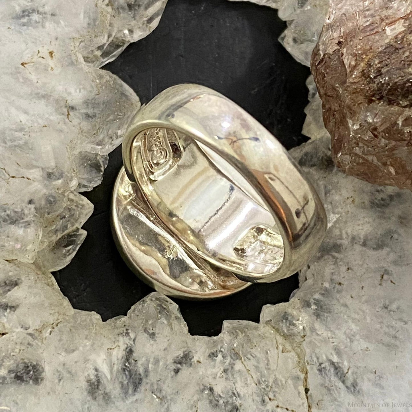 Carolyn Pollack Southwestern Style Sterling Silver Multistone Flower Chip Inlay Ring Size 7 For Women