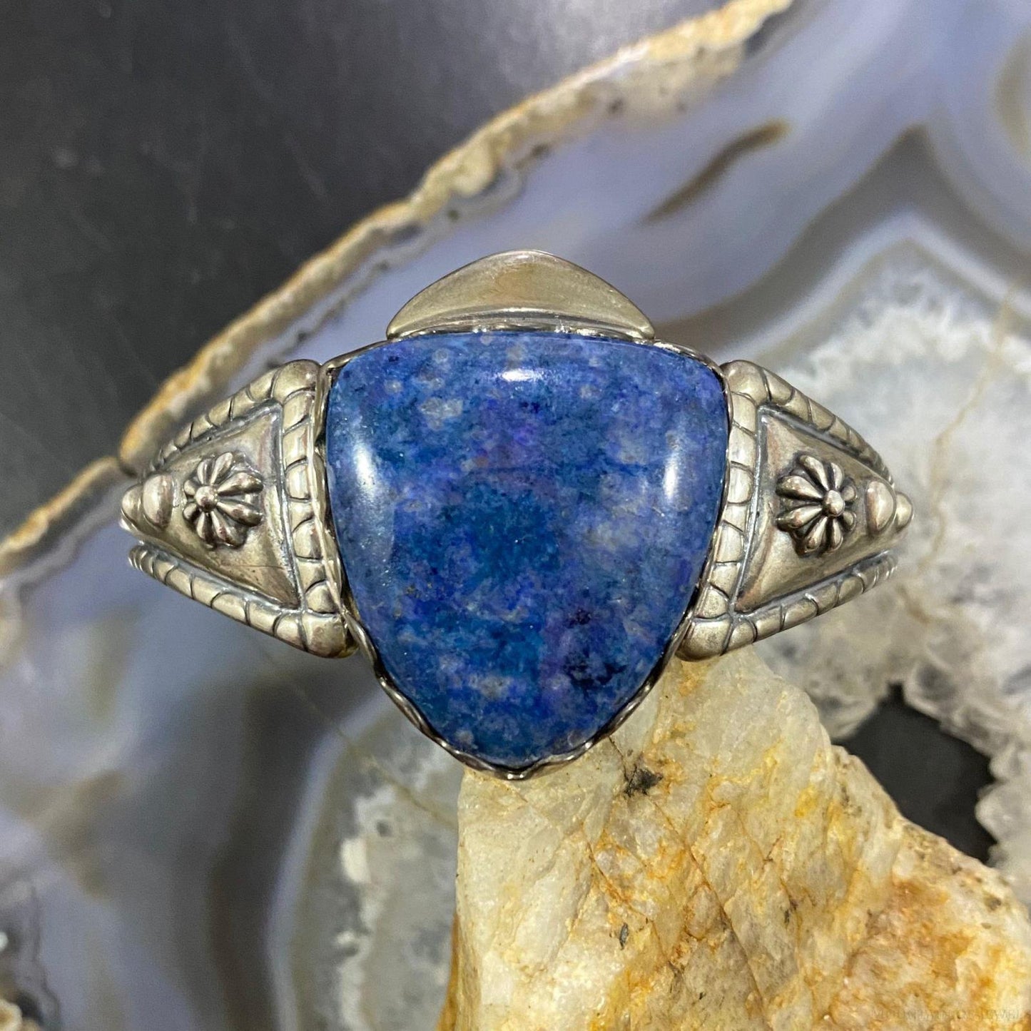 Carolyn Pollack Sterling Silver Shield Sodalite Decorated Bracelet For Women