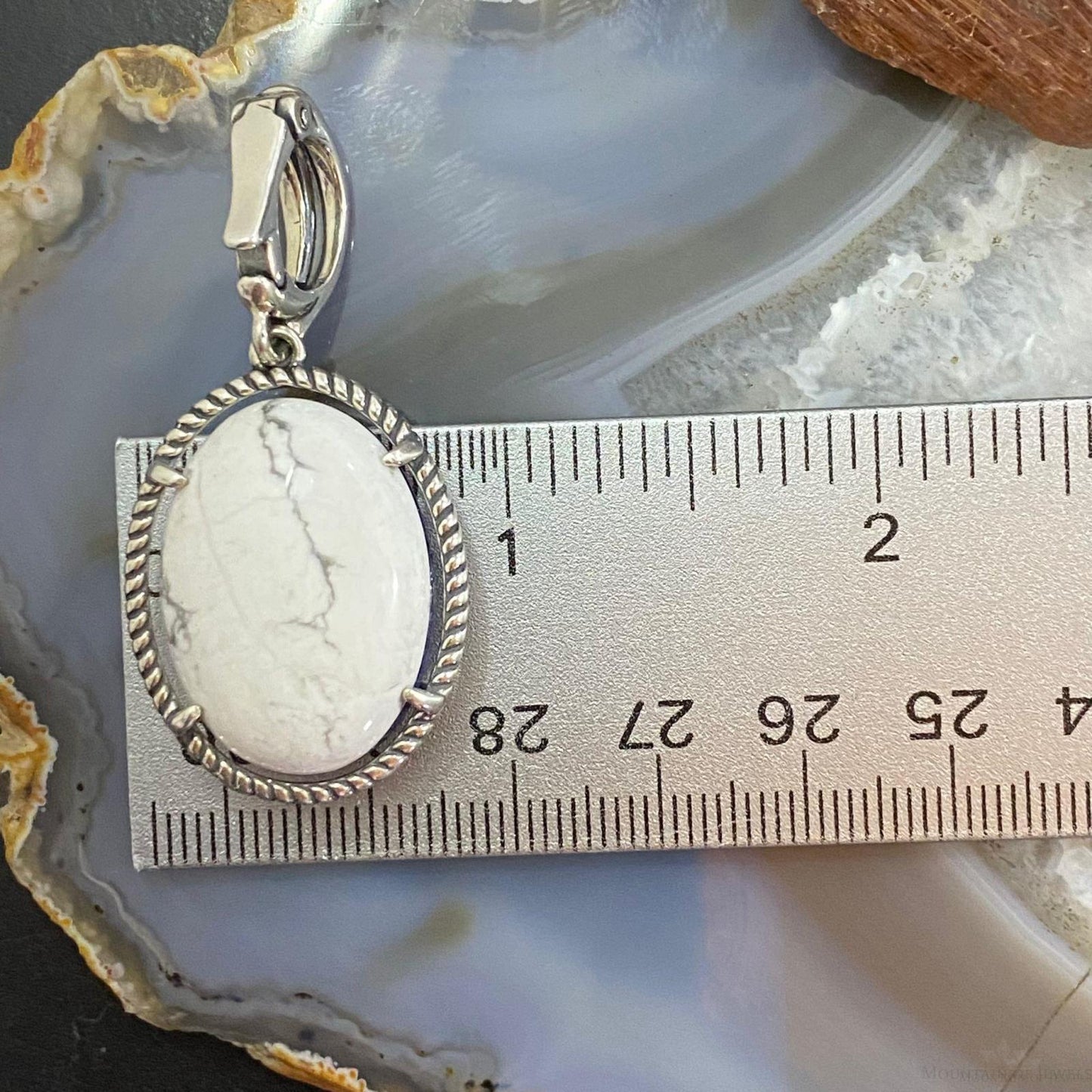 Carolyn Pollack Sterling Silver Sodalite & Howlite Reversable Enhancer Pendant For Women
