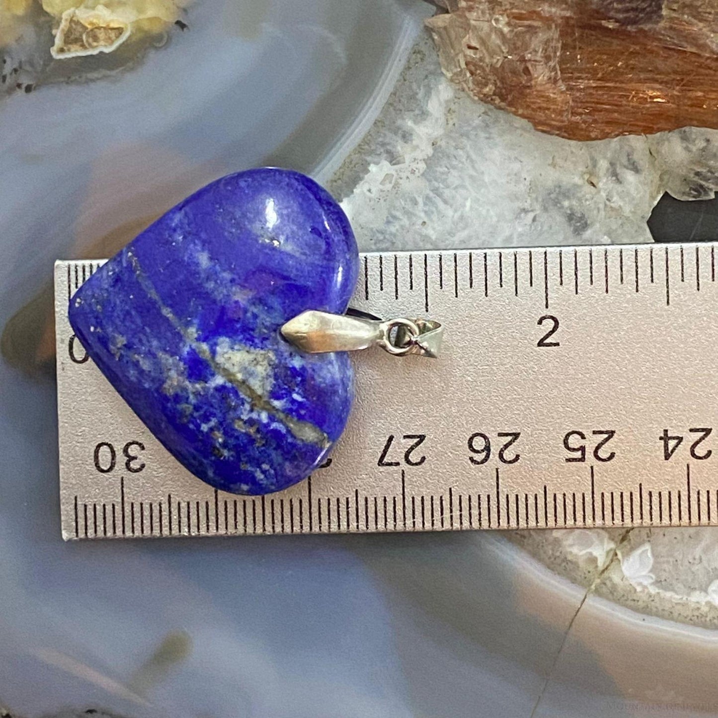 Heart Shape Slab Lapis Lazuli Fashion Pendant For Women