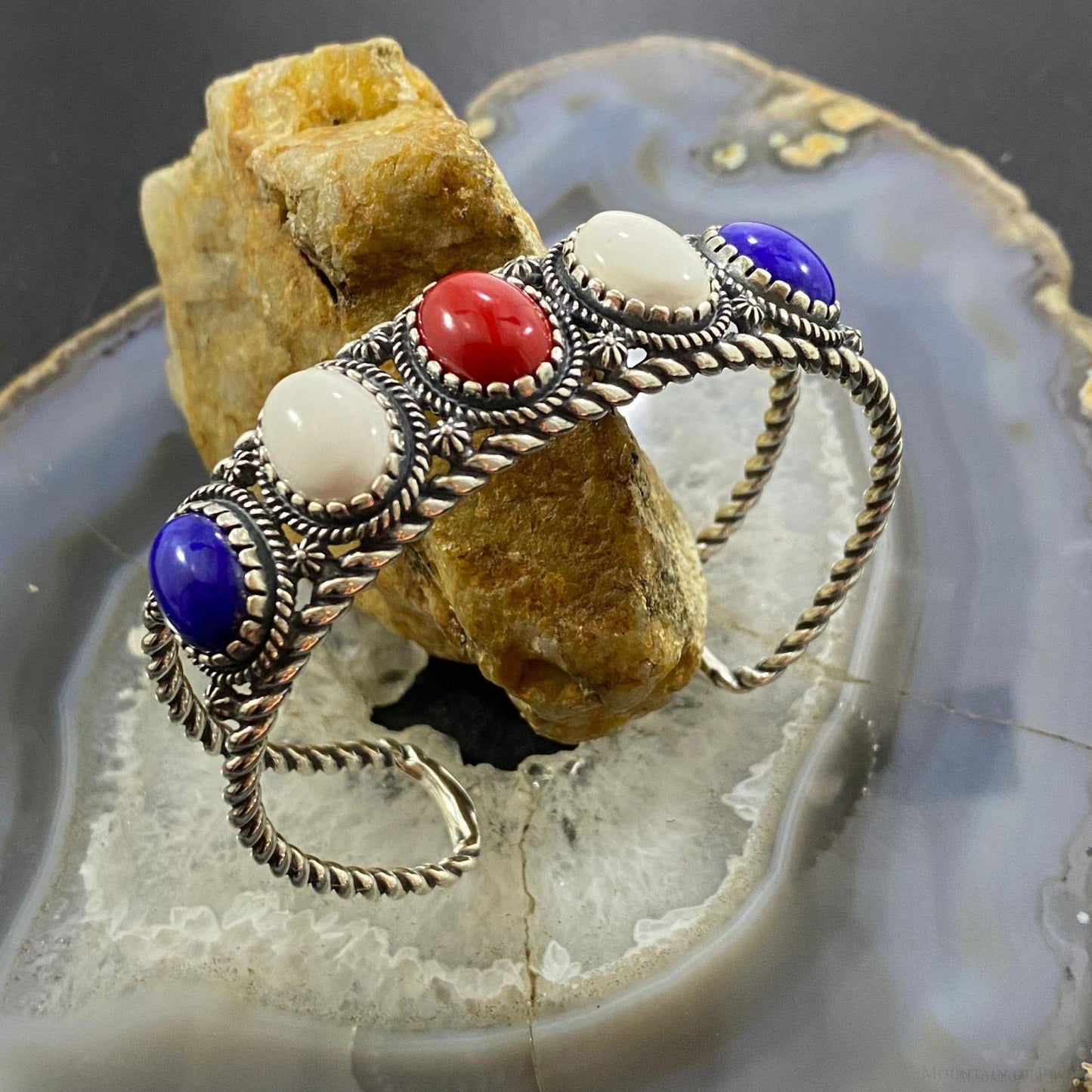 Carolyn Pollack Vintage Southwestern Style Sterling Silver Multi Stones Bracelet For Women