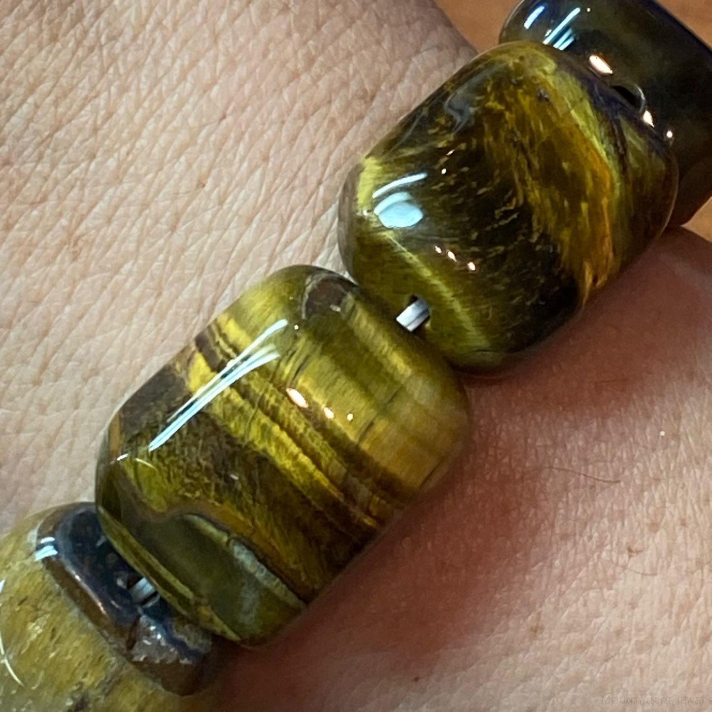 Carolyn Pollack Vintage 9 Chunky Tiger's Eye Beads Stretch Bracelet For Women