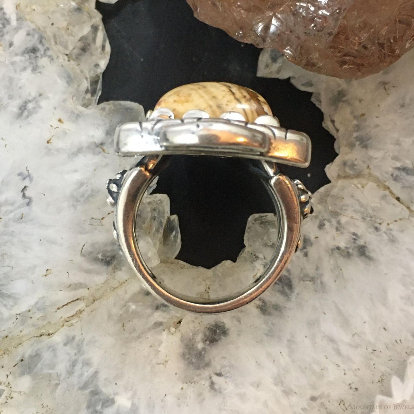 Carolyn Pollack Southwestern Style Sterling Shield Picture Jasper Ring For Women