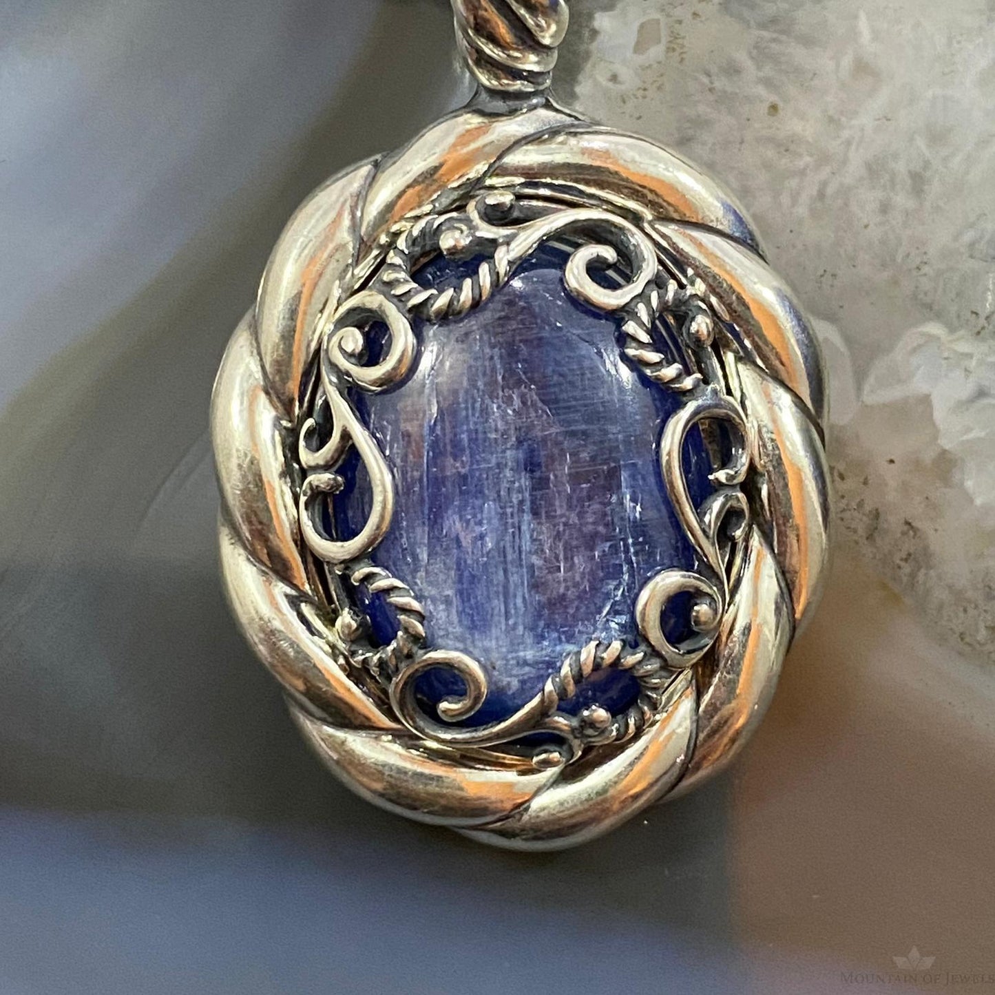 Carolyn Pollack Sterling Silver Chalcedony Decorated Enhancer Pendant For Women