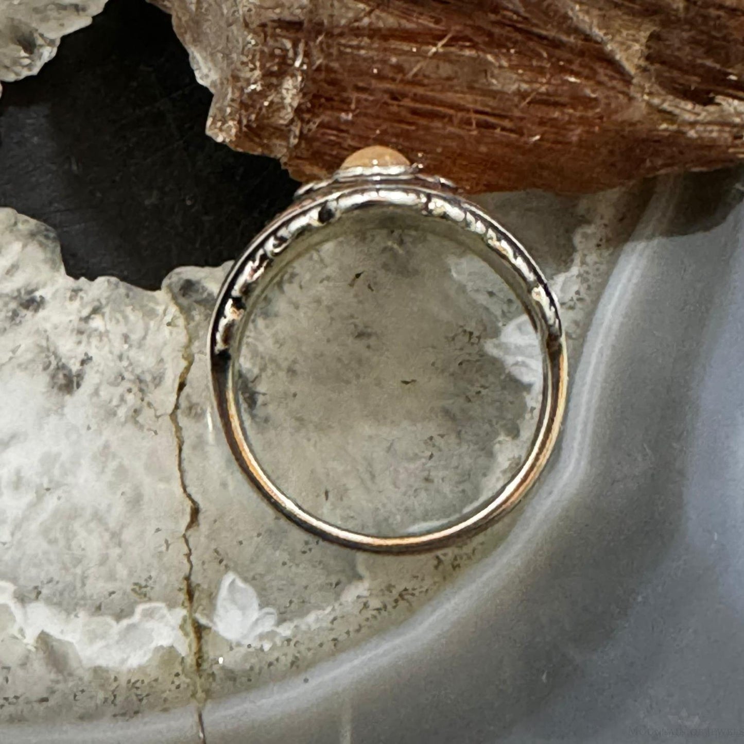 Carolyn Pollack Sterling Silver & Copper Round Citrine Decorated Ring For Women