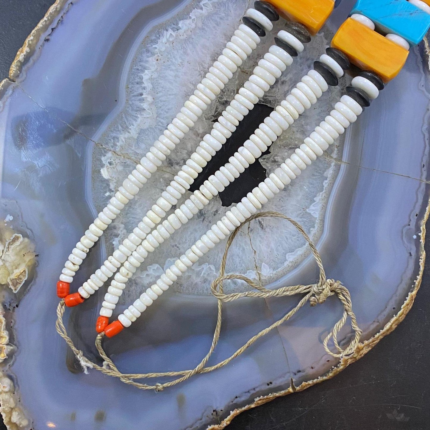 Vintage Native American Kewa Santo Domingo Pueblo Heishi Jacla Necklace