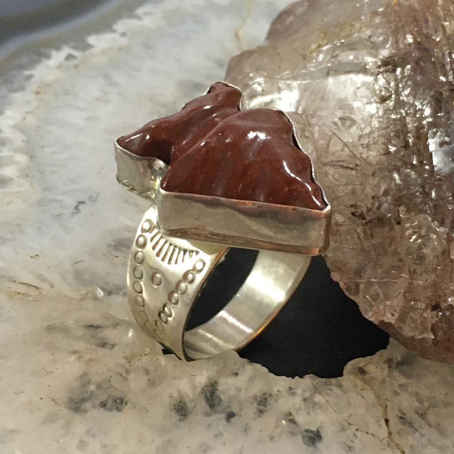 Carolyn Pollack Vintage Sterling Silver Pipestone Arrowhead Ring For Women