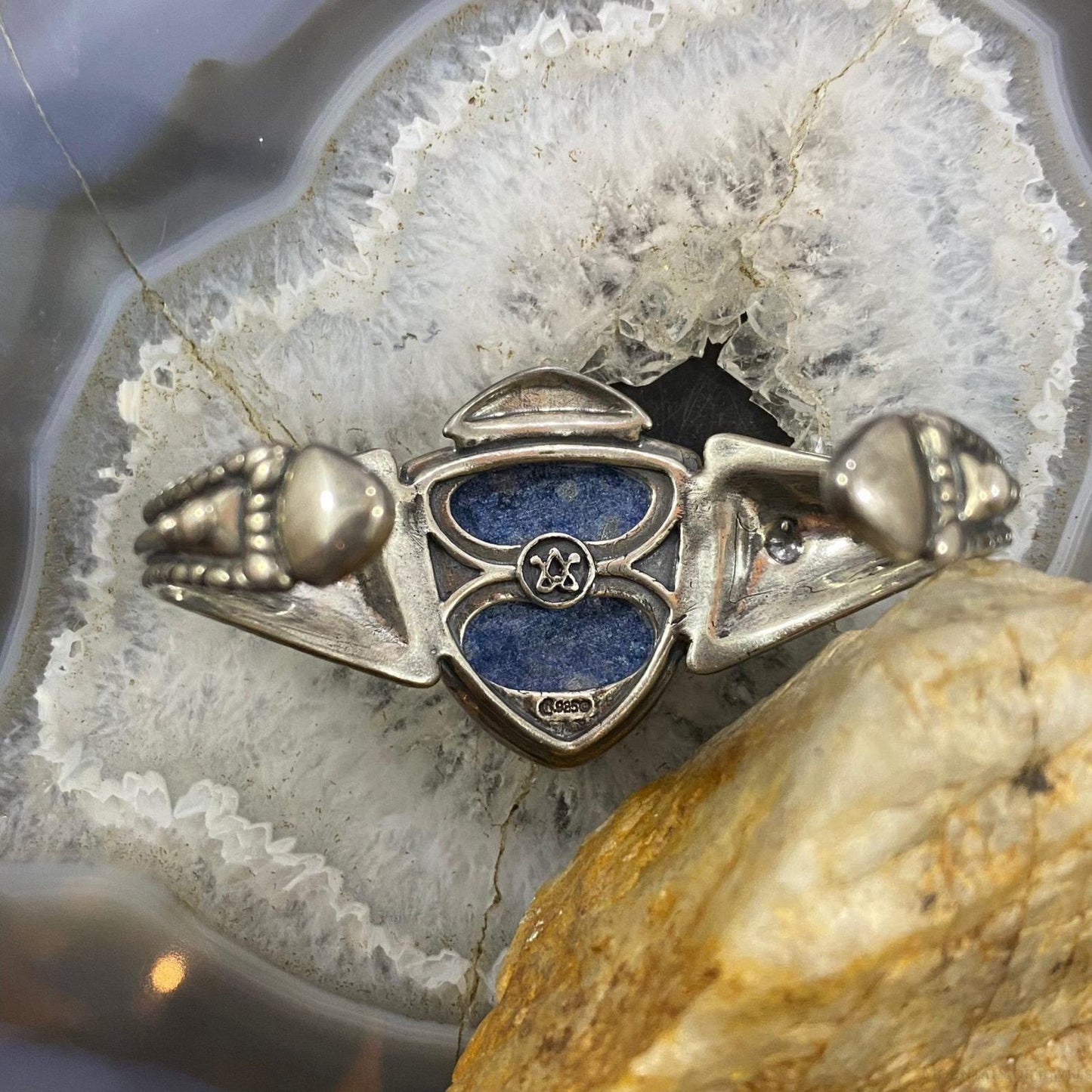 Carolyn Pollack Sterling Silver Shield Sodalite Decorated Bracelet For Women