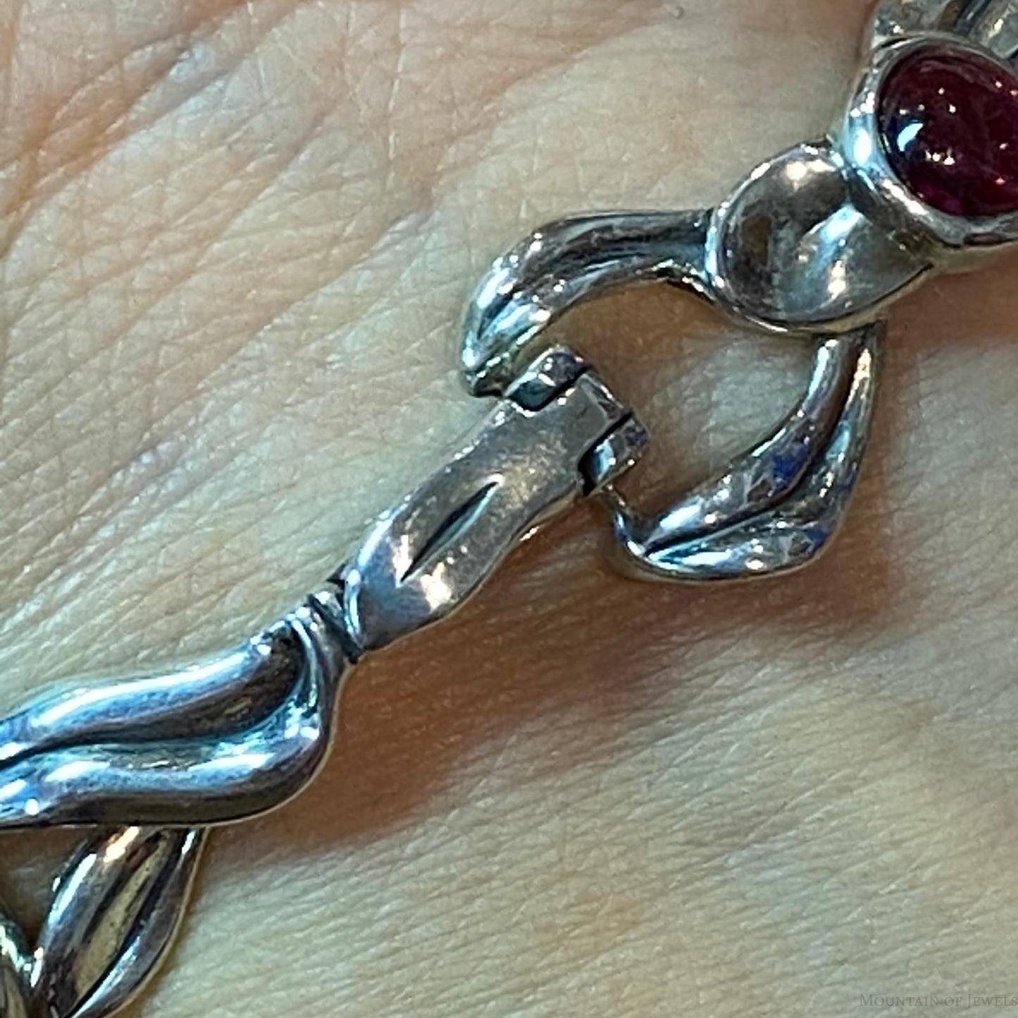 Carolyn Pollack Vintage Sterling Silver Multi Gemstone Link Bracelet For Women