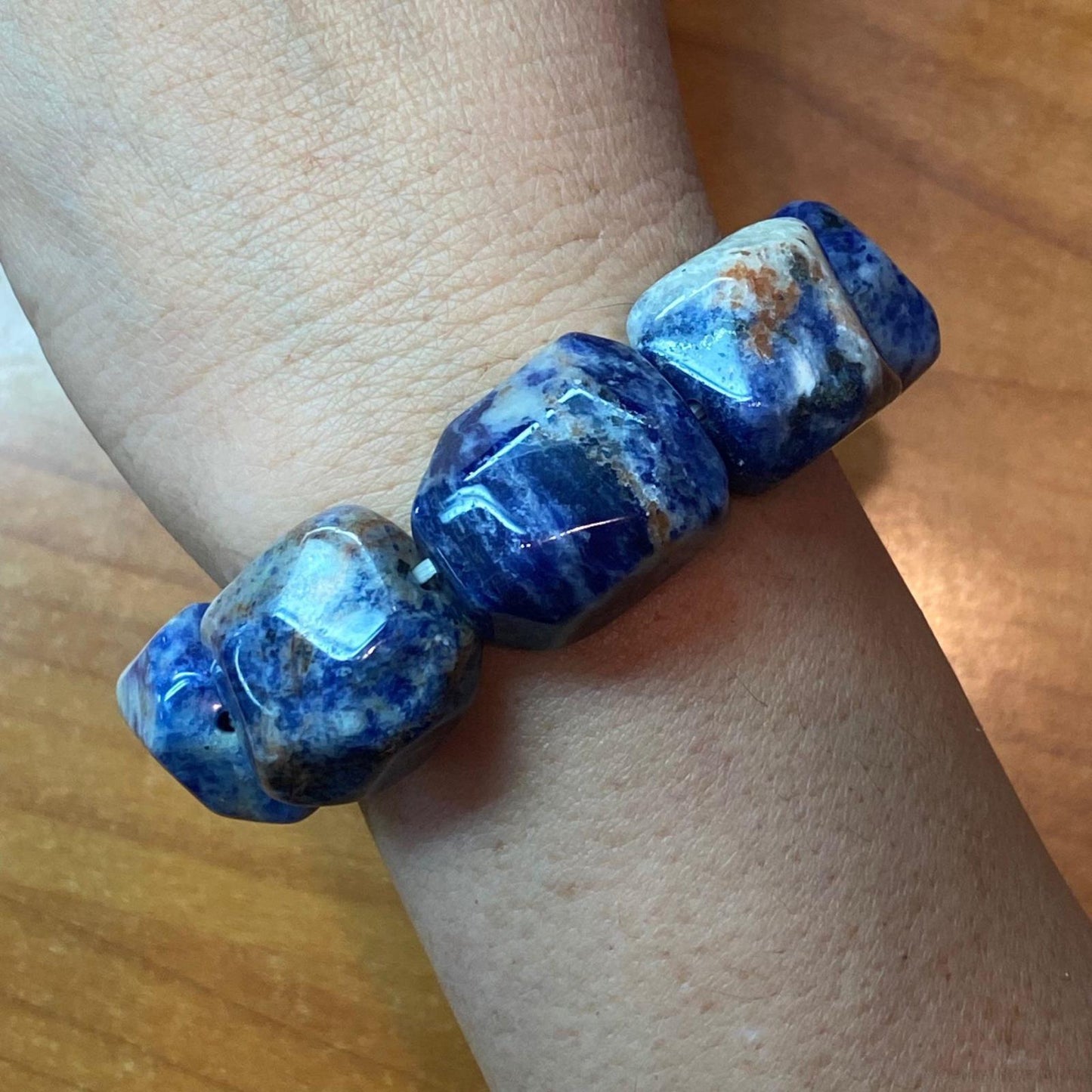 Carolyn Pollack Vintage 9 Chunky Sodalite Beads Stretch Bracelet For Women
