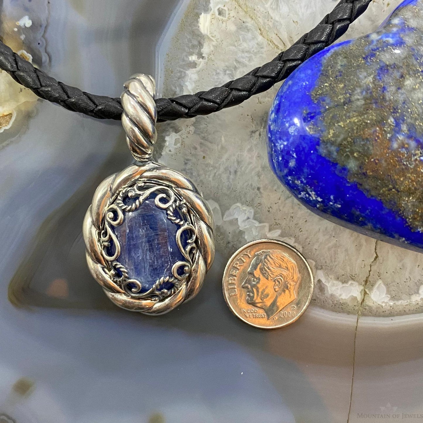 Carolyn Pollack Sterling Silver Chalcedony Decorated Enhancer Pendant For Women