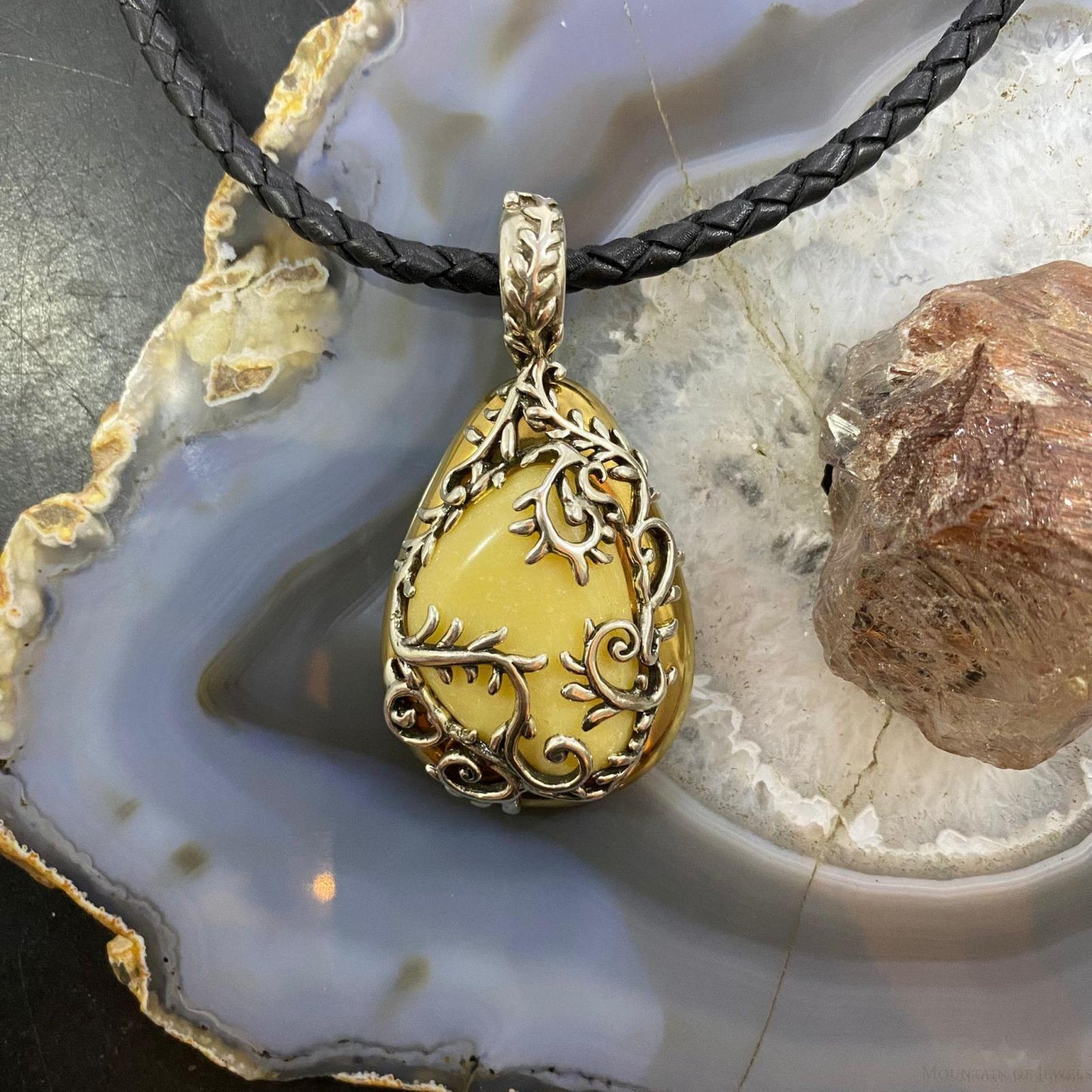 Carolyn Pollack Sterling Silver & Brass Yellow Jasper Enhancer Pendant For Women