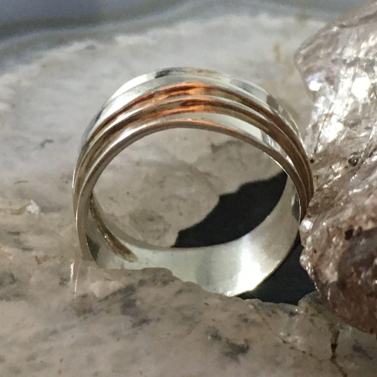 Carolyn Pollack Southwestern Style Sterling Silver Layered Ring For Women Size 7