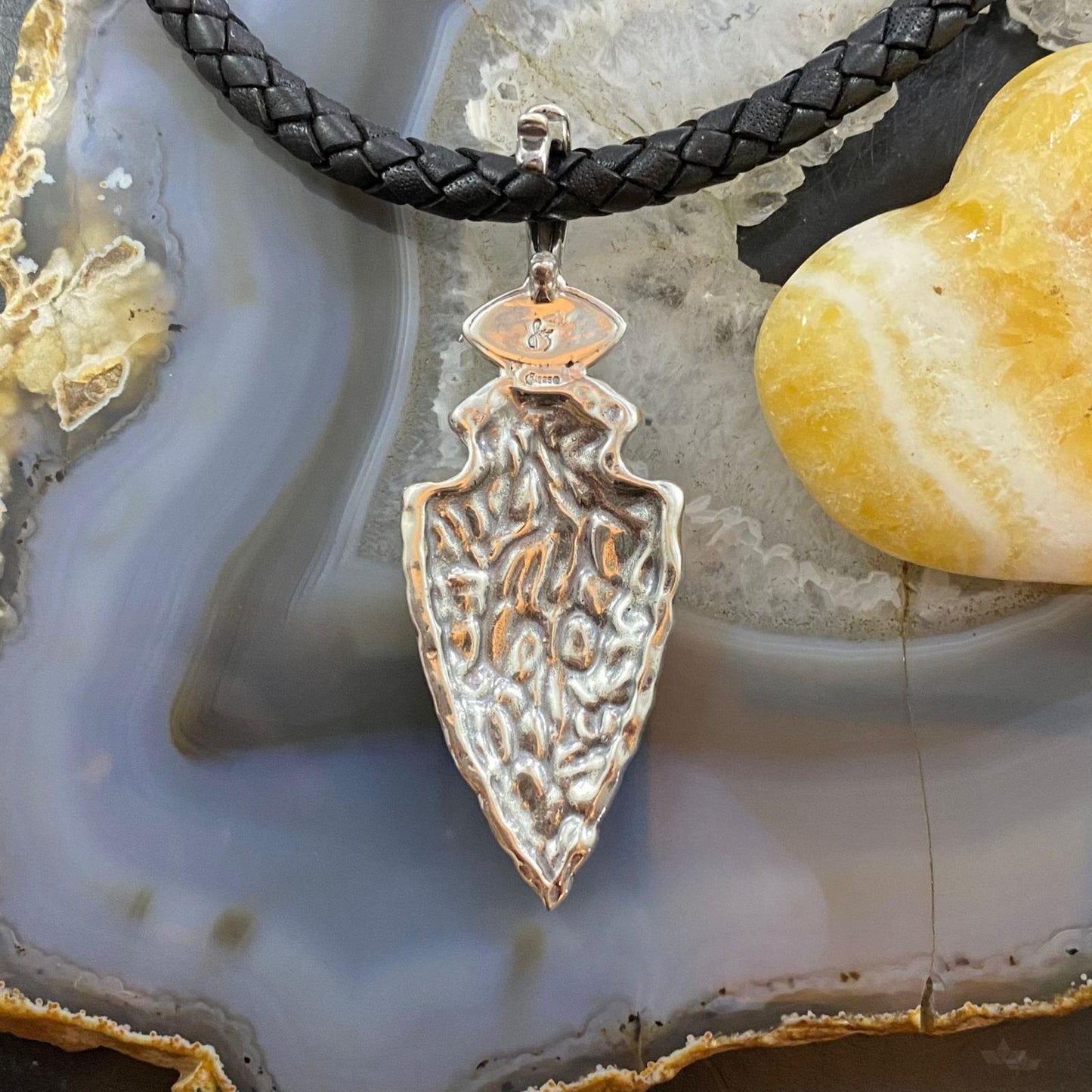 Carolyn Pollack Southwestern Style Sterling Silver Lapis Arrowhead Enhancer Pendant For Women