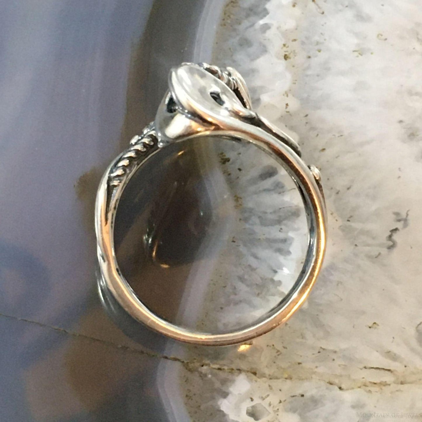 Carolyn Pollack Southwestern Style Sterling Silver Decorated Ring For Women Size 8.25