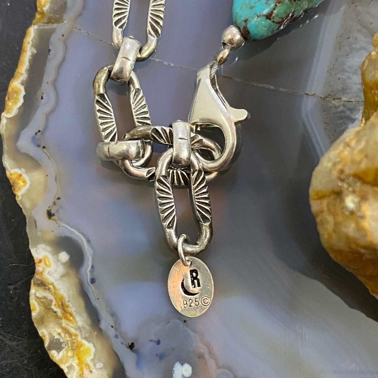 Carolyn Pollack Sterling Silver Chunky Turquoise & Carnelian Bead Necklace