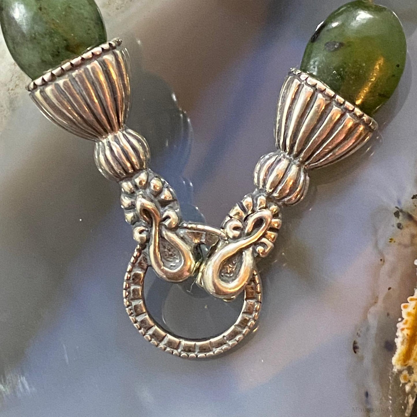 Carolyn Pollack Sterling Silver Serpentine & Malachite Necklace For Women