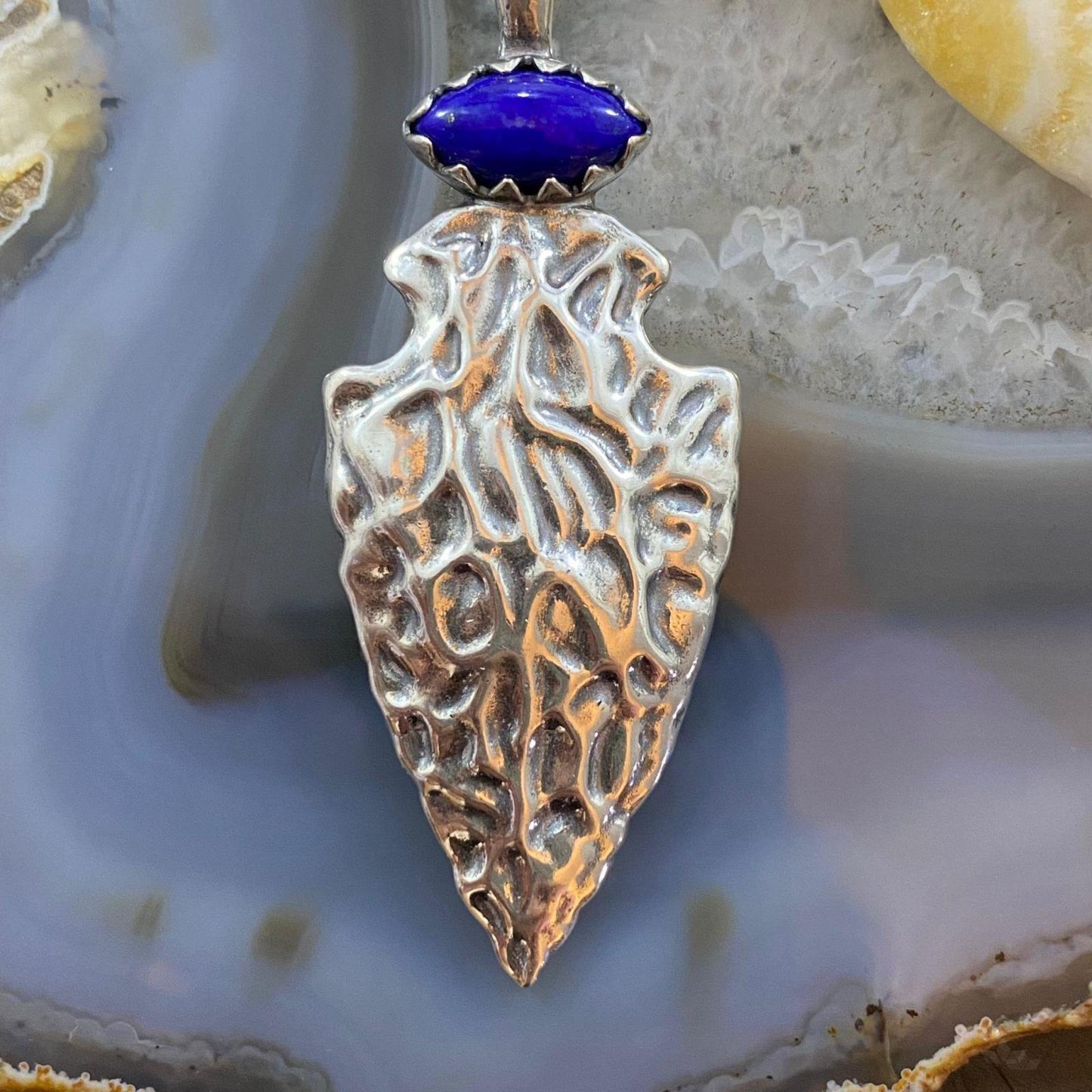 Carolyn Pollack Southwestern Style Sterling Silver Lapis Arrowhead Enhancer Pendant For Women