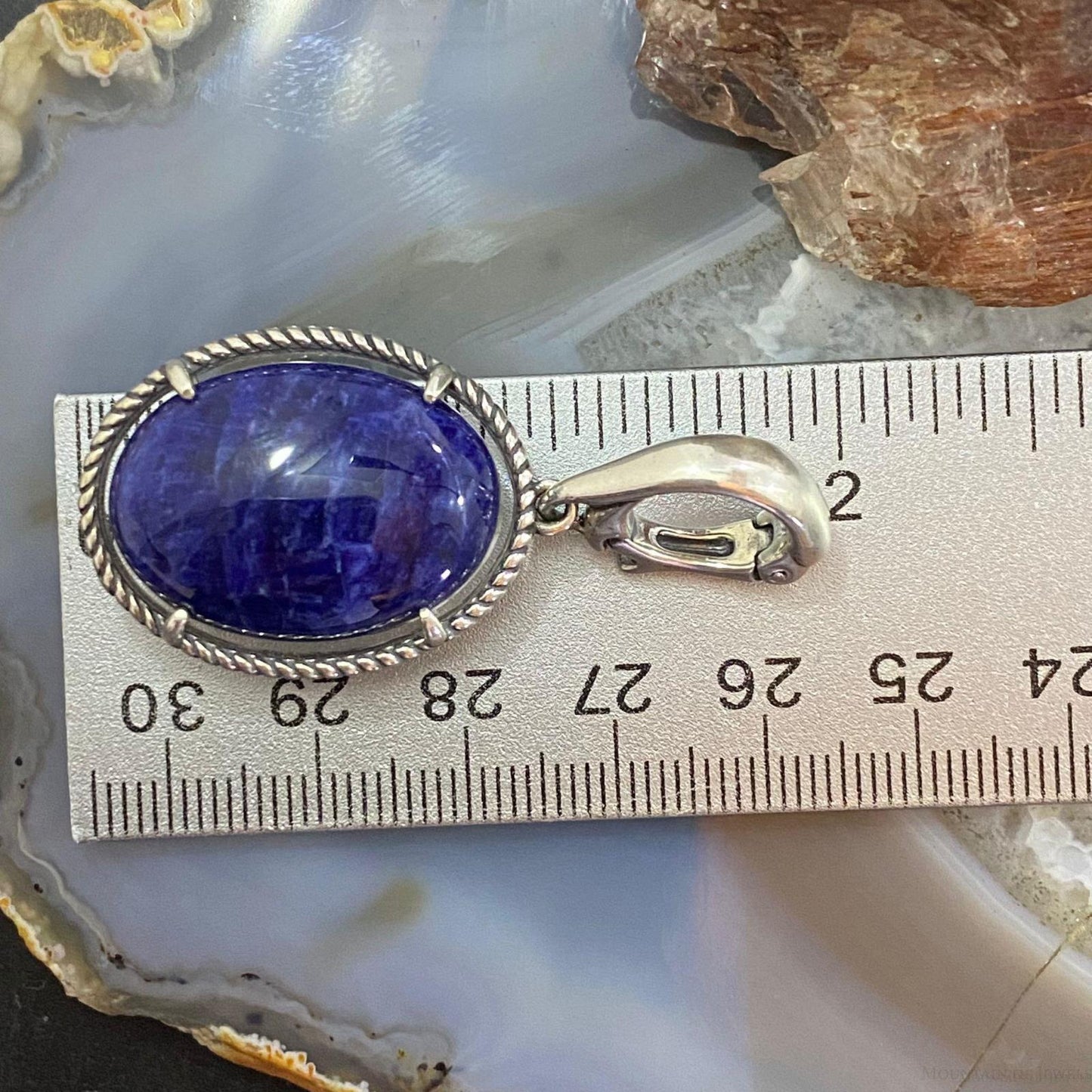 Carolyn Pollack Sterling Silver Sodalite & Howlite Reversable Enhancer Pendant For Women