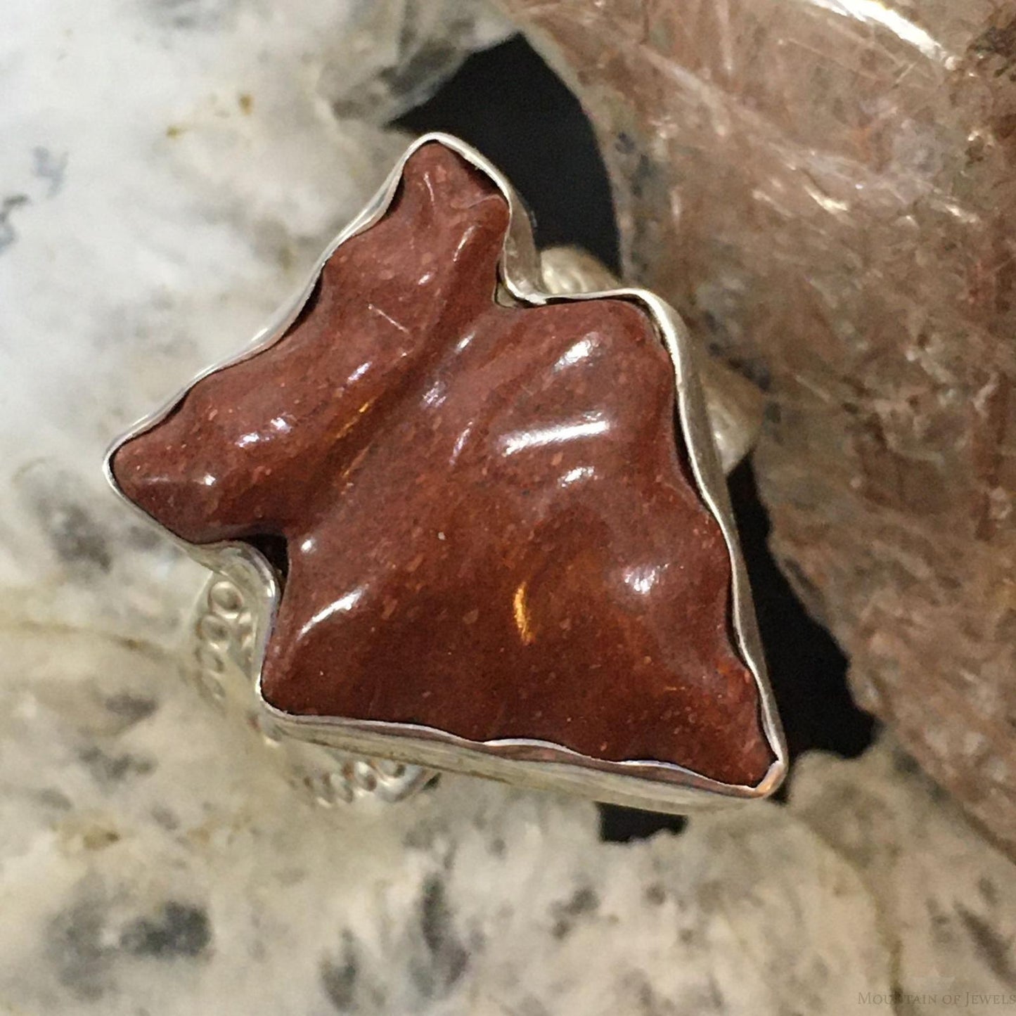 Carolyn Pollack Vintage Sterling Silver Pipestone Arrowhead Ring For Women
