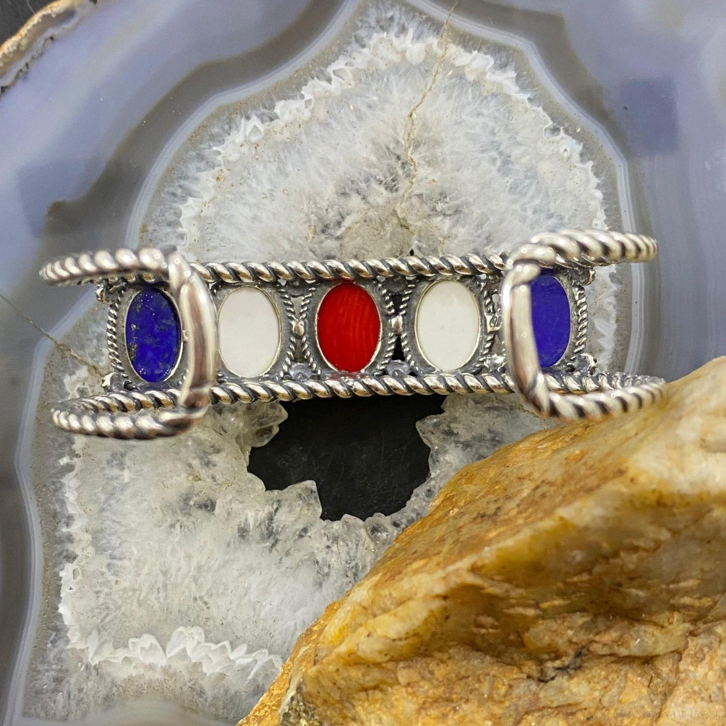 Carolyn Pollack Vintage Southwestern Style Sterling Silver Multi Stones Bracelet For Women