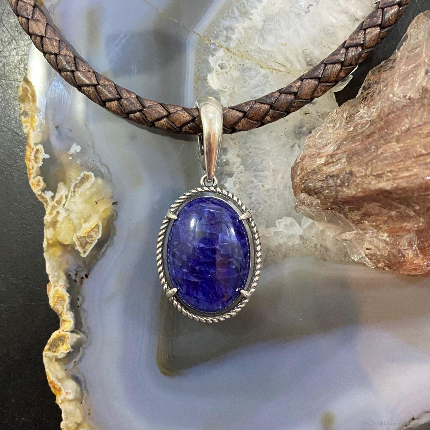 Carolyn Pollack Sterling Silver Sodalite & Howlite Reversable Enhancer Pendant For Women