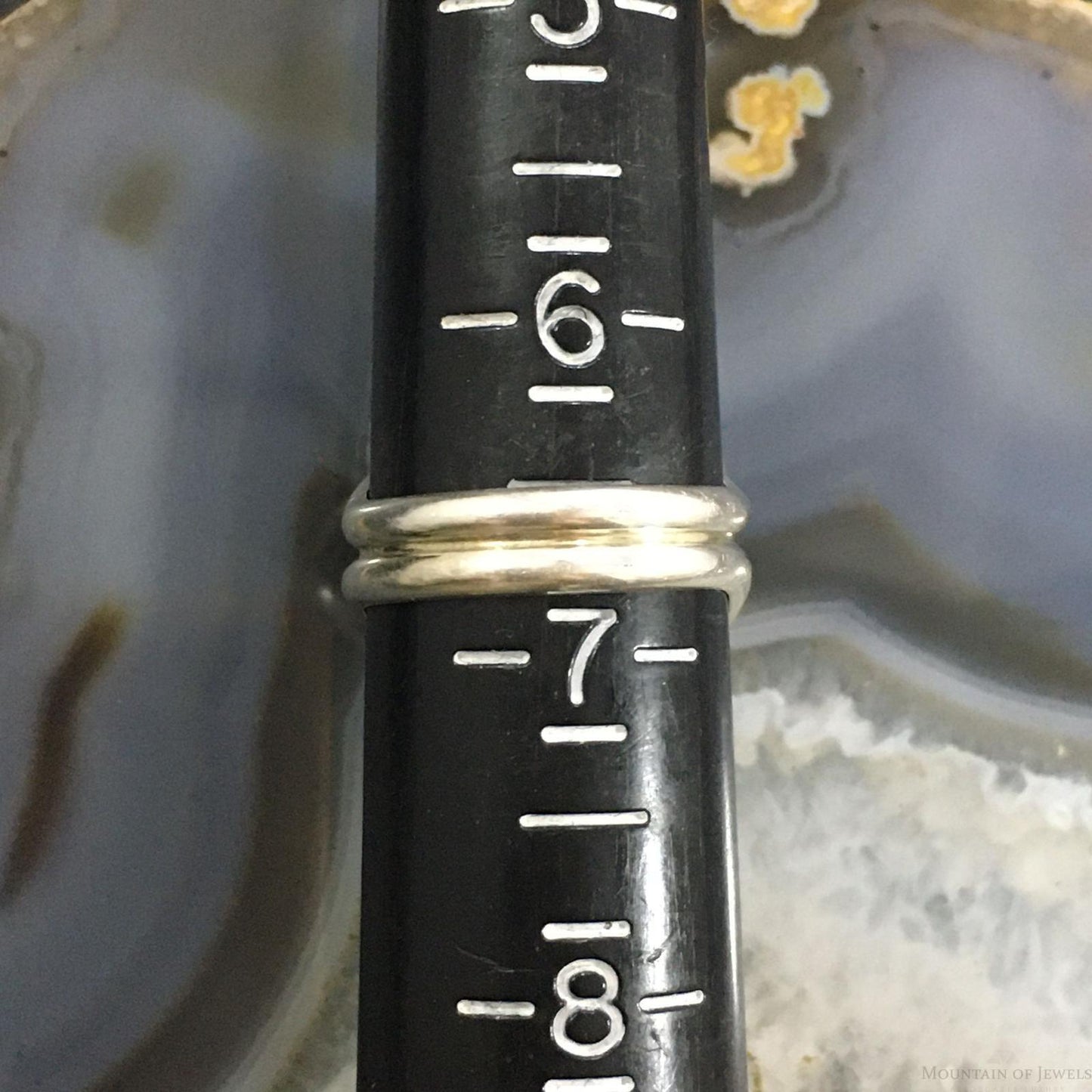 Silver Ray Native American Sterling Silver Turquoise Decorated Ring Size 6.75 For Women