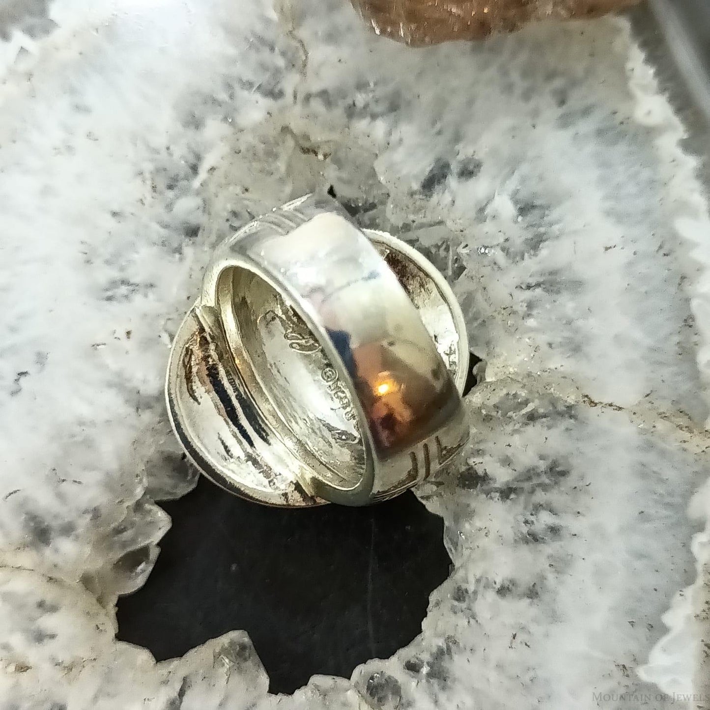 Carolyn Pollack Sterling Silver Oval Turquoise Decorated Ring Size 7.5 For Women