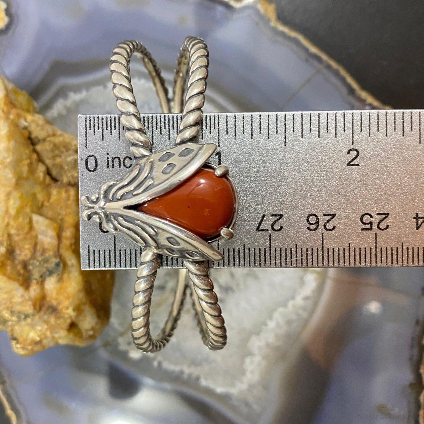 Carolyn Pollack Sterling Silver Red Jasper Ladybug Decorated Bracelet For Women