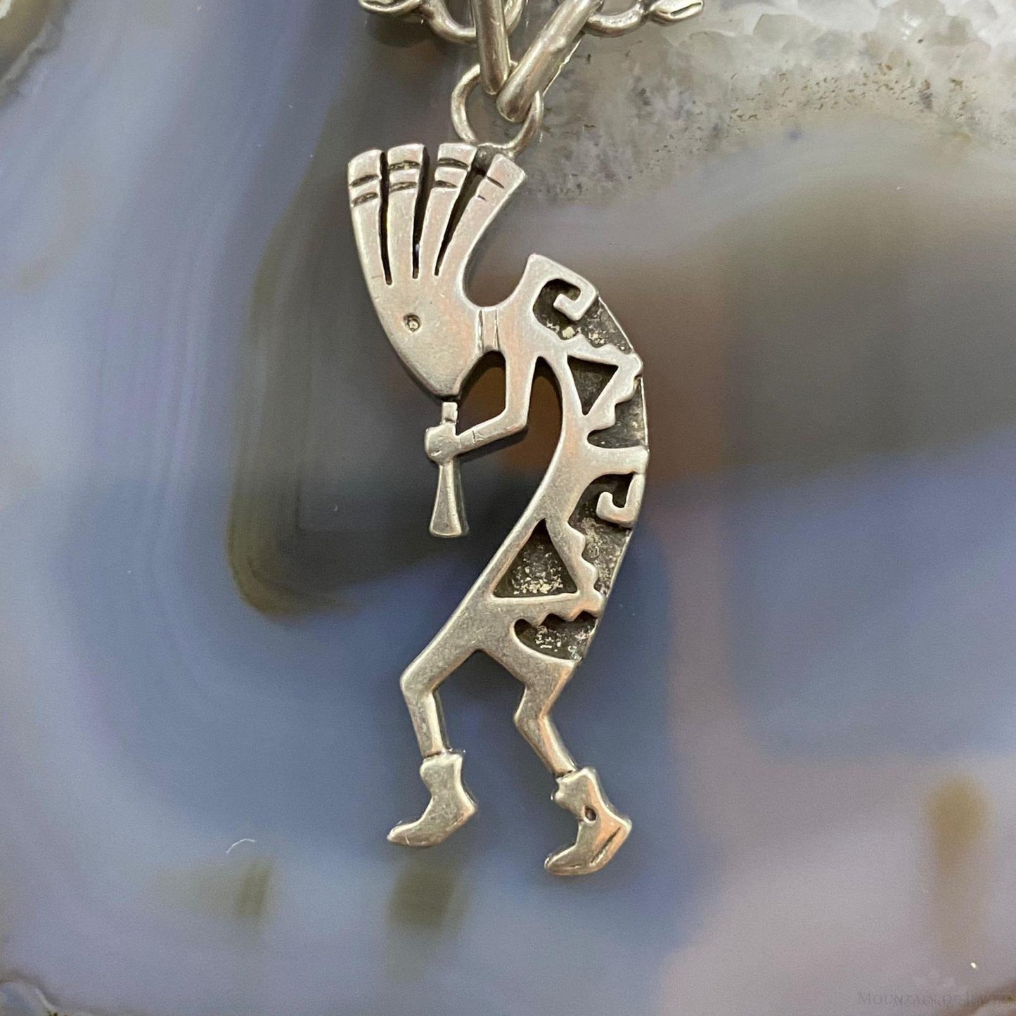 Vintage Native American Silver 5 Kokopelli Adjustable Necklace For Women