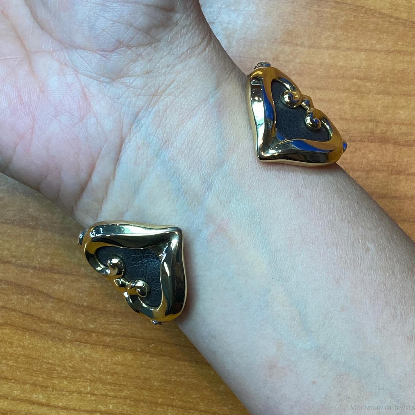 Carolyn Pollack Sterling Silver , Brass, Leather Band 1 Turquoise Bracelet For Women