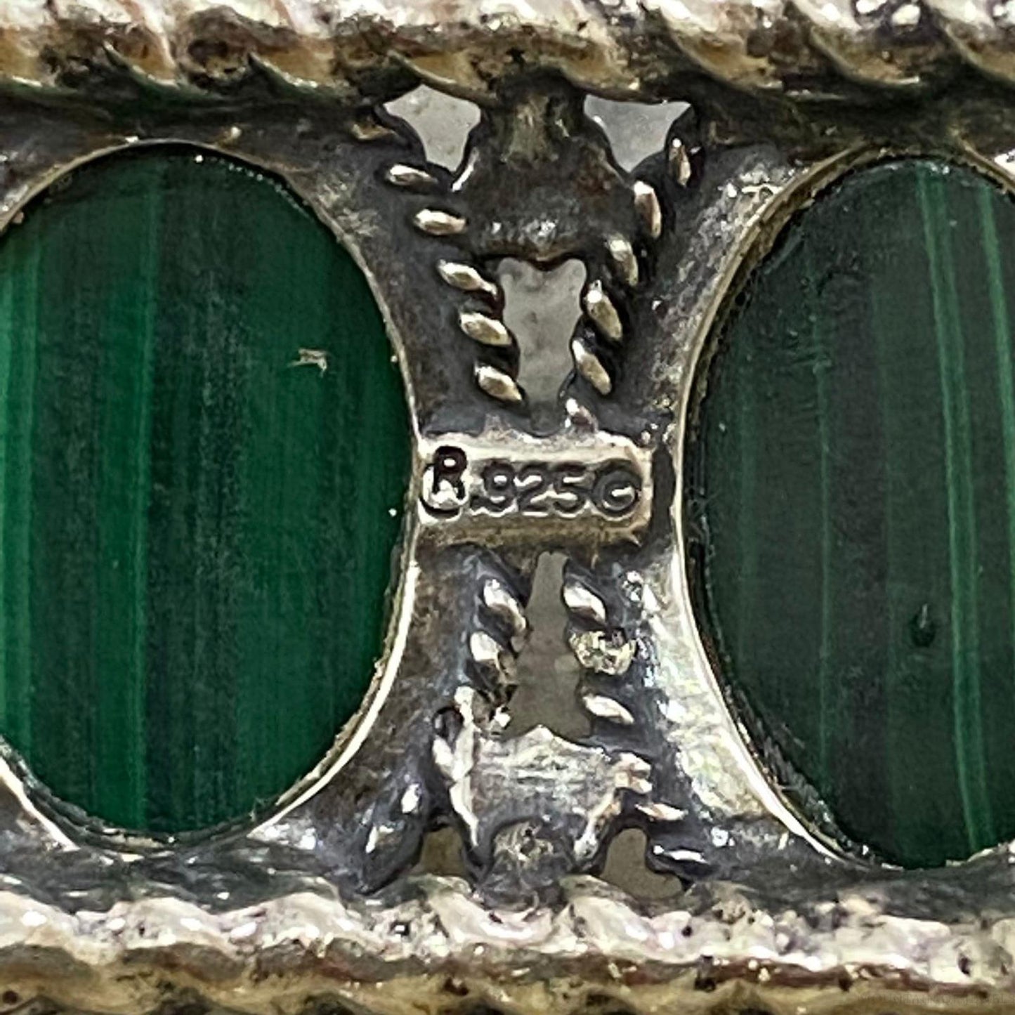 Carolyn Pollack Vintage Southwestern Style Sterling Silver Malachite Bracelet For Women