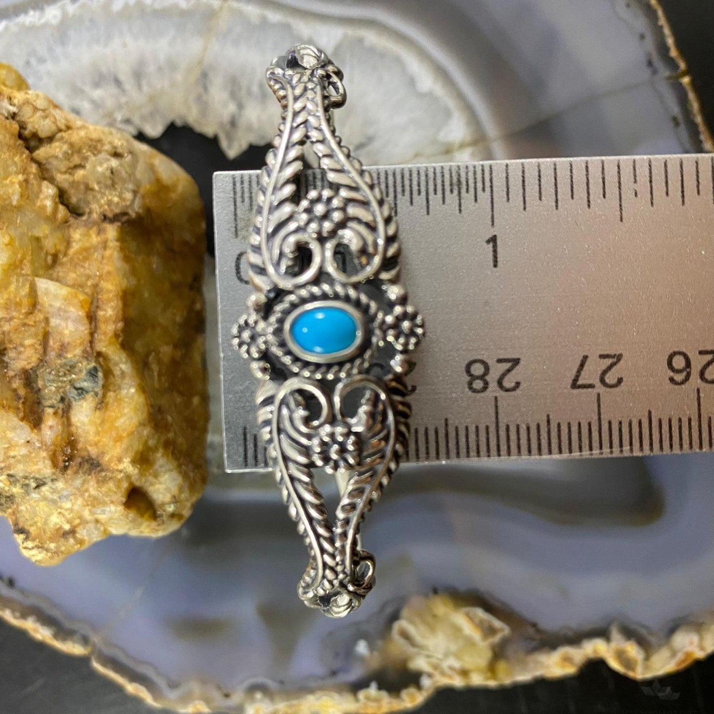 Carolyn Pollack Vintage Southwestern Style Sterling Silver Turquoise Decorated Bracelet For Women