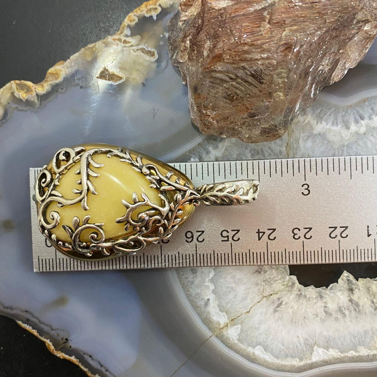 Carolyn Pollack Sterling Silver & Brass Yellow Jasper Enhancer Pendant For Women
