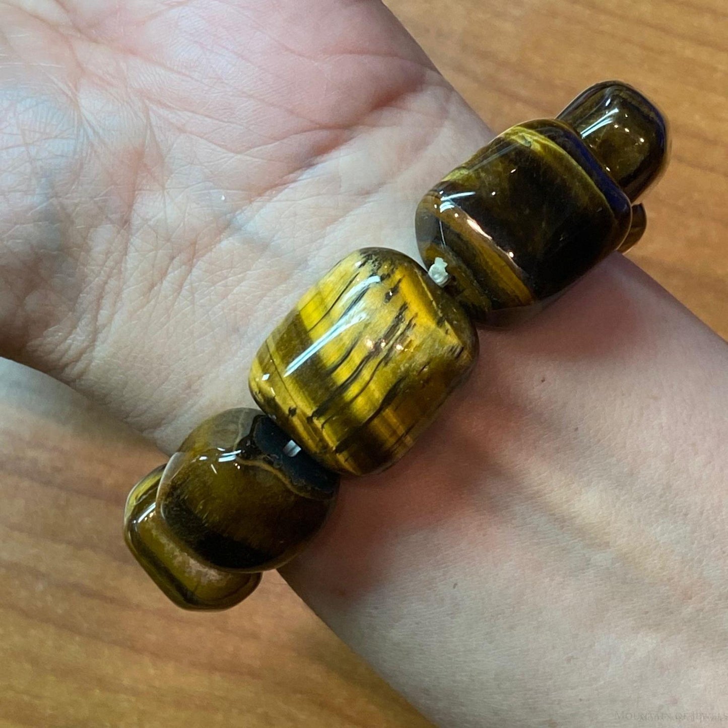 Carolyn Pollack Vintage 9 Chunky Tiger's Eye Beads Stretch Bracelet For Women