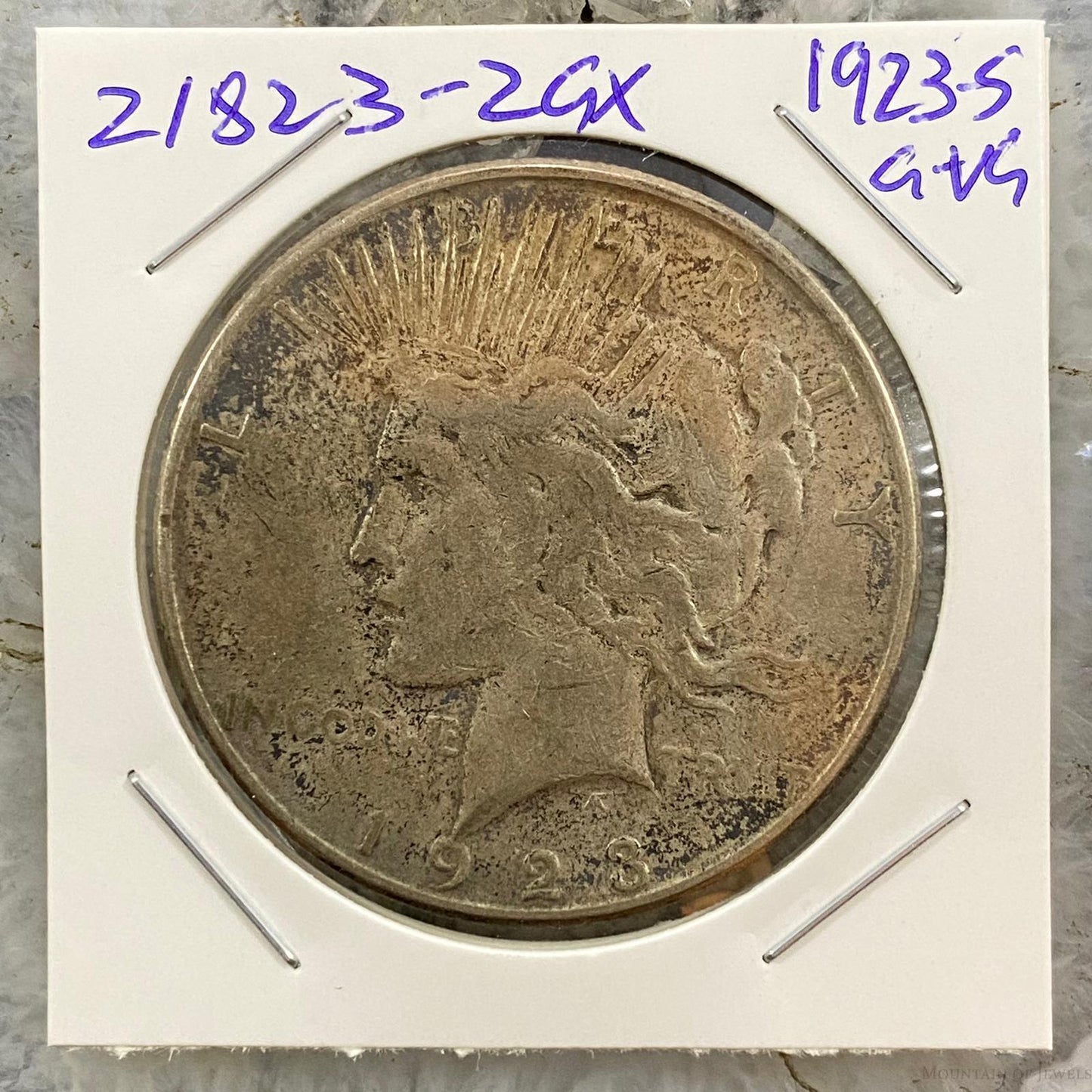 1923-S $1 US Peace Silver Dollar Coin G-VG #21823-2GX
