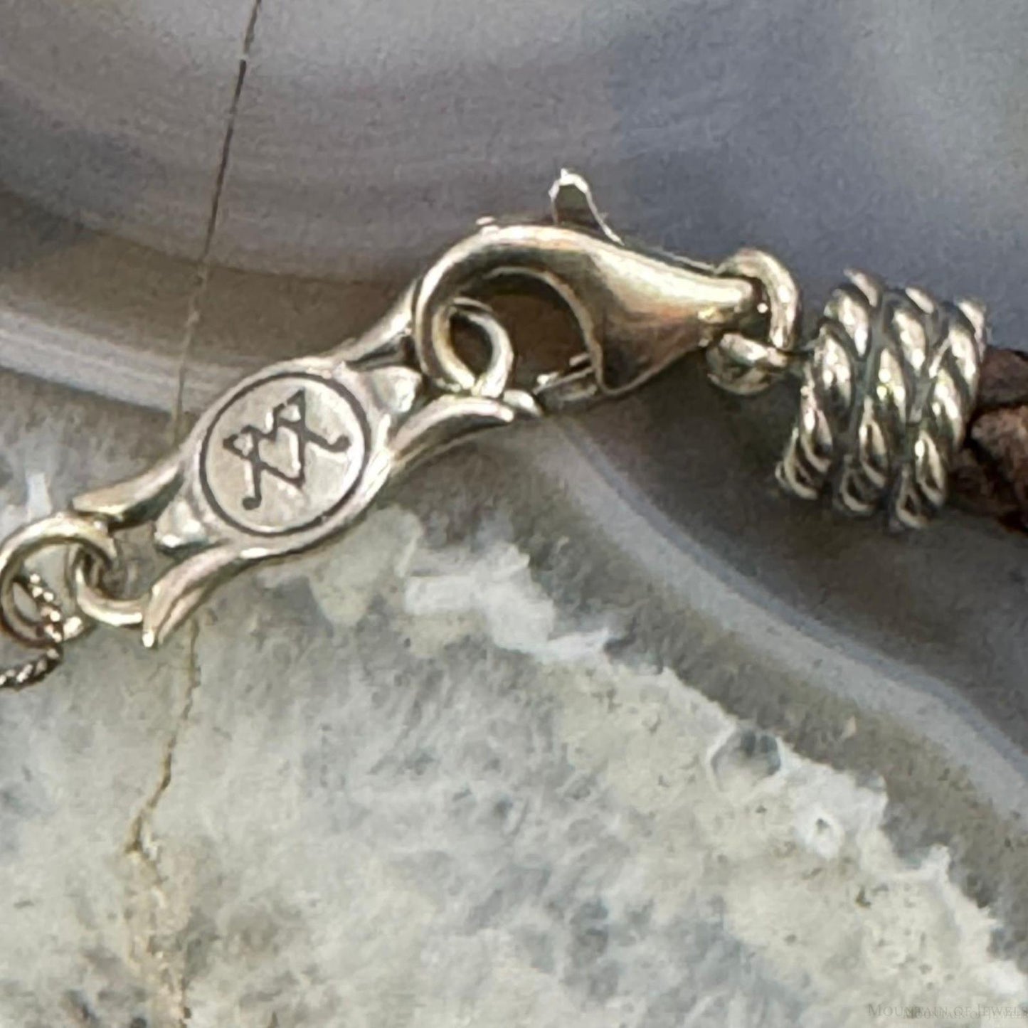 Carolyn Pollack Antique Brown Braided Leather Lobster Clasp Unisex Necklace