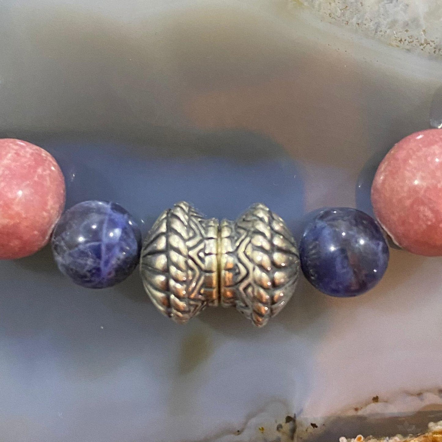 Carolyn Pollack Sterling Silver Multi Gemstone Magnetic Clasp Bracelet For Women