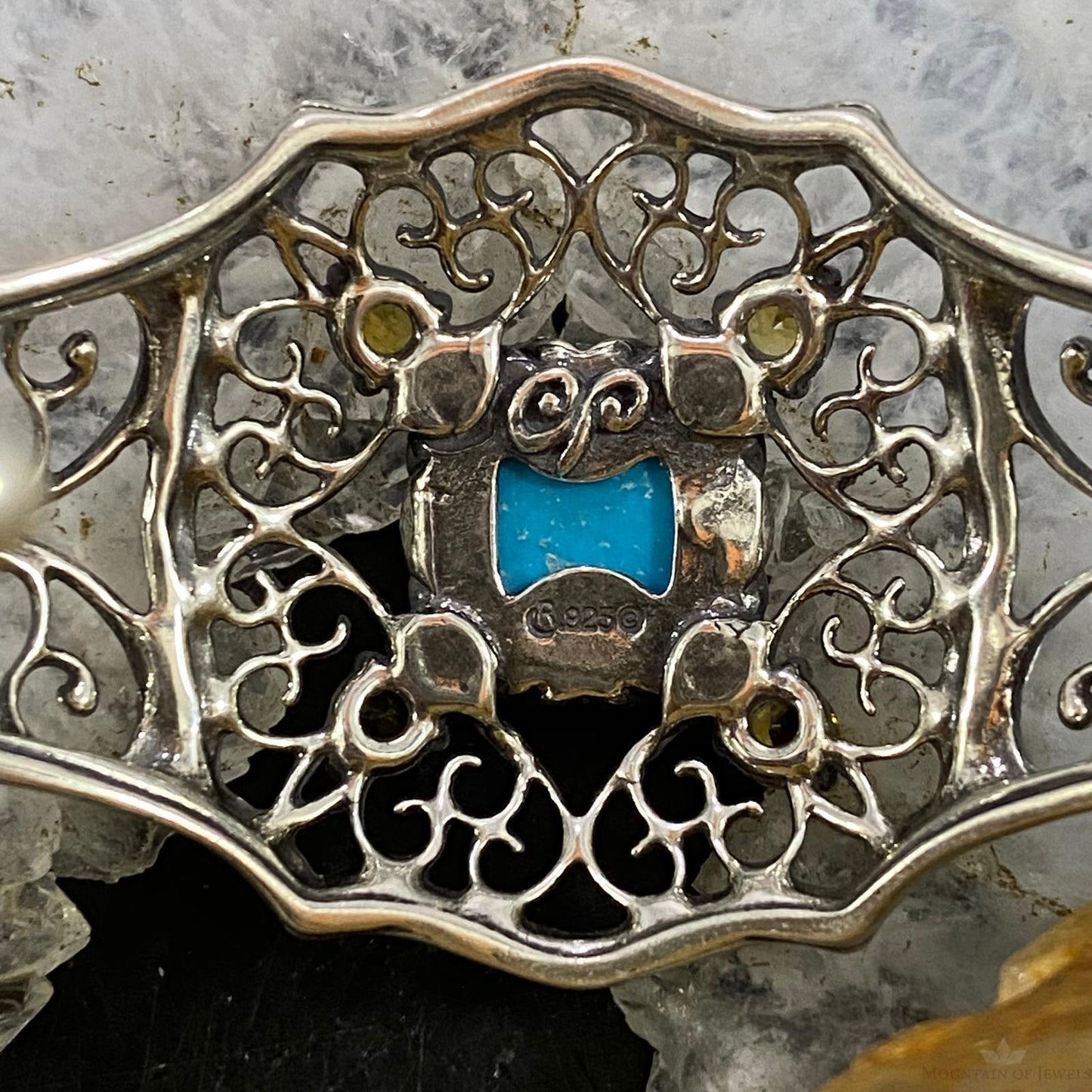 Carolyn Pollack Sterling Silver Turquoise & Yellow Citrine Bracelet For Women