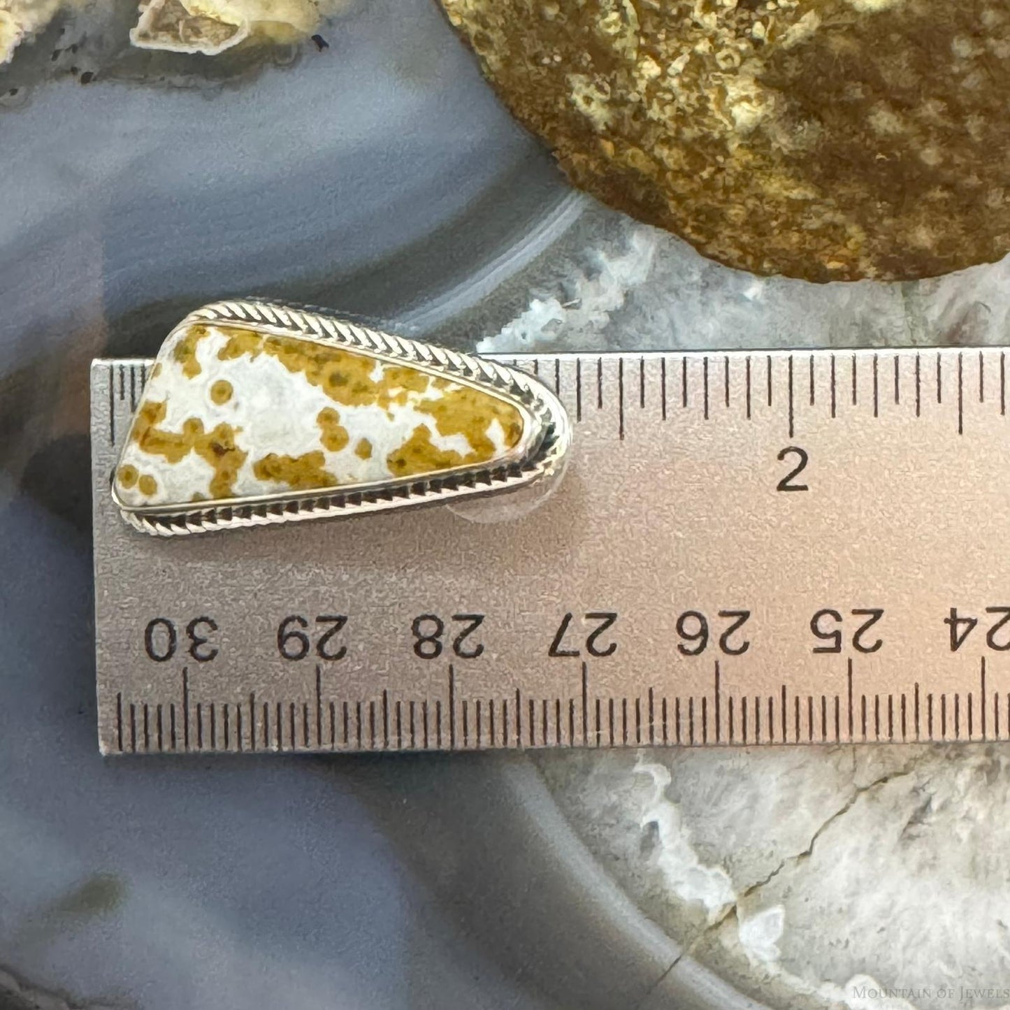 Native American Sterling Silver Triangle Ocean Jasper Post Earrings For Women