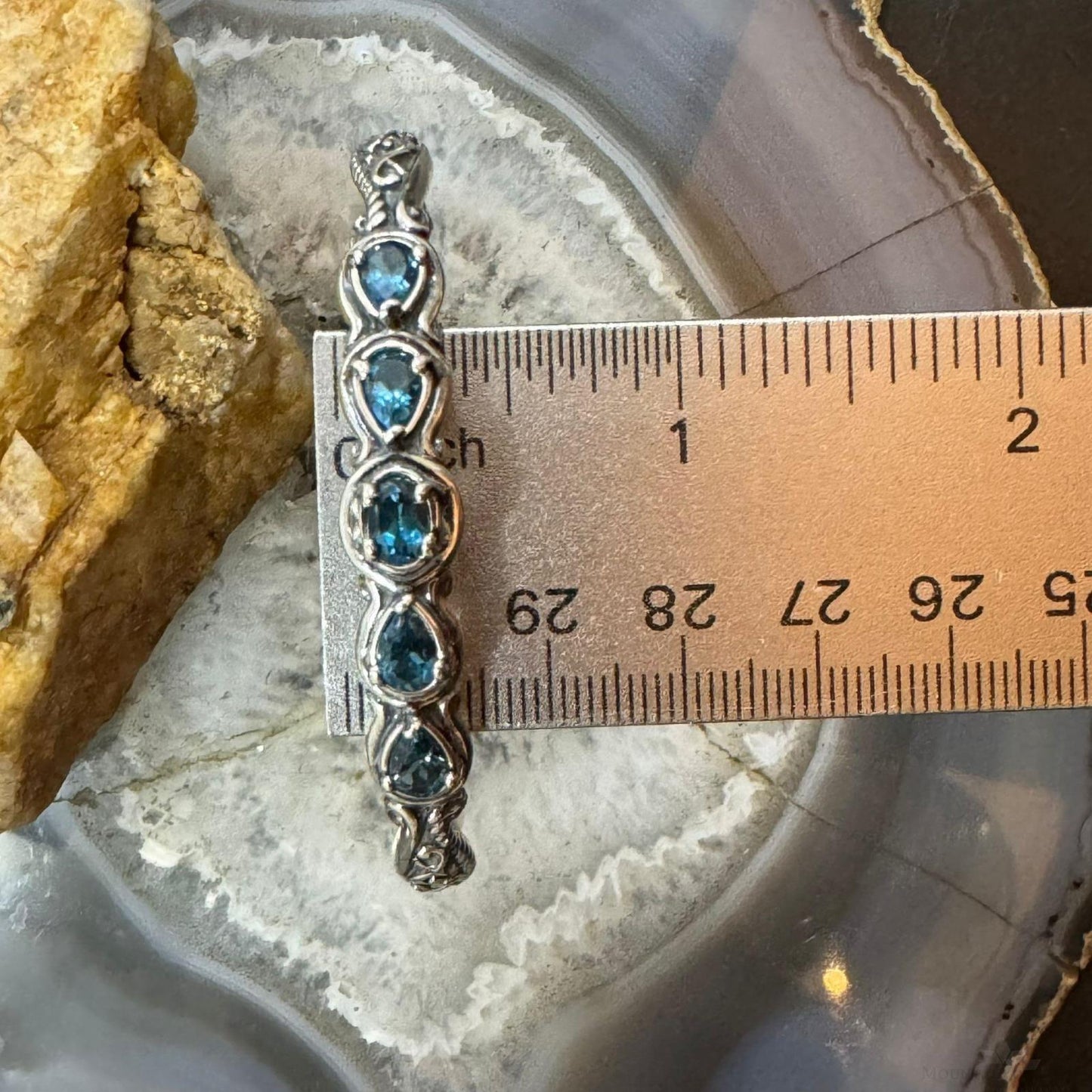 Carolyn Pollack Sterling Silver 5 Faceted London Blue Topaz Decorated Women