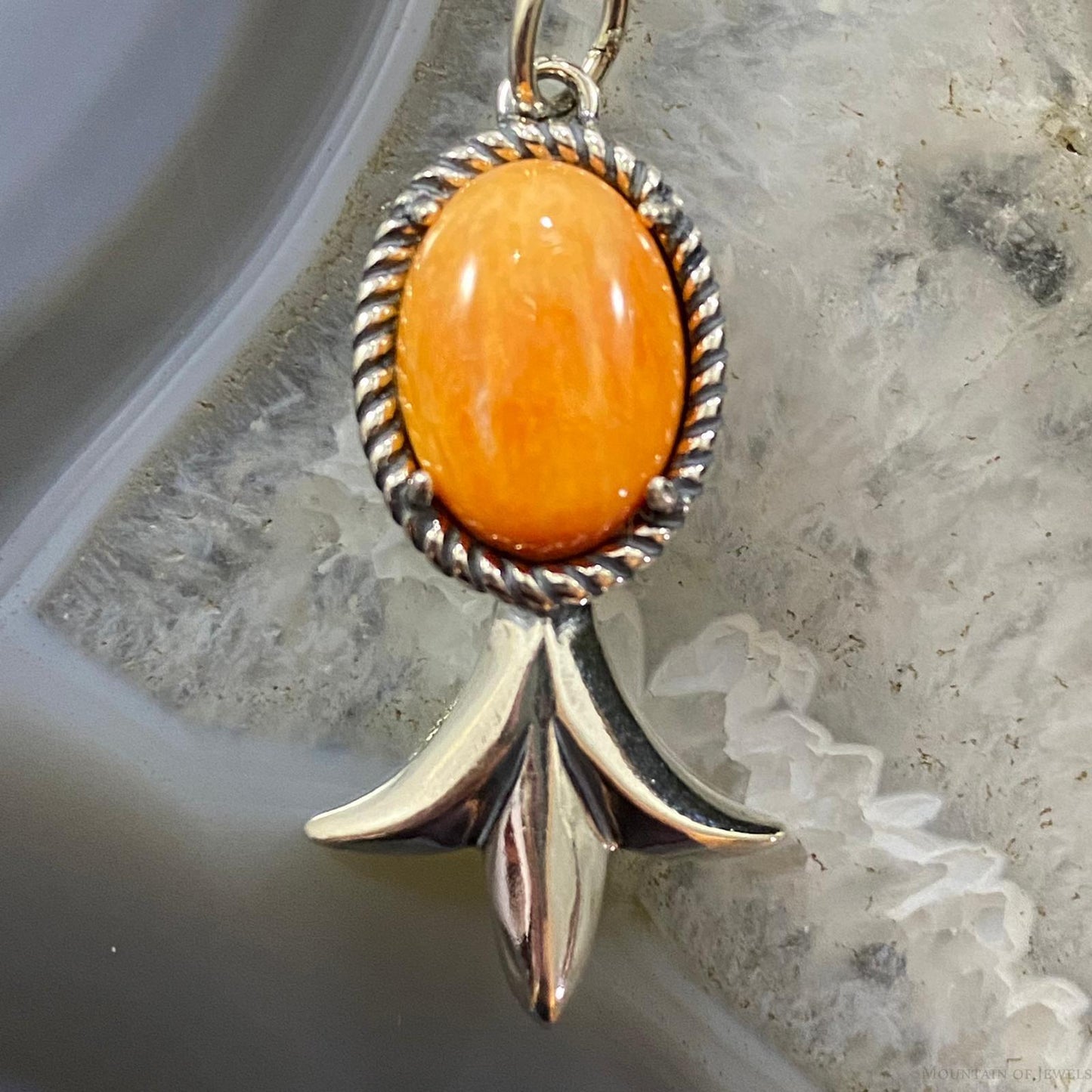 Carolyn Pollack Southwestern Style Sterling Silver Spiny Oyster Squash Pendant & Necklace For Women