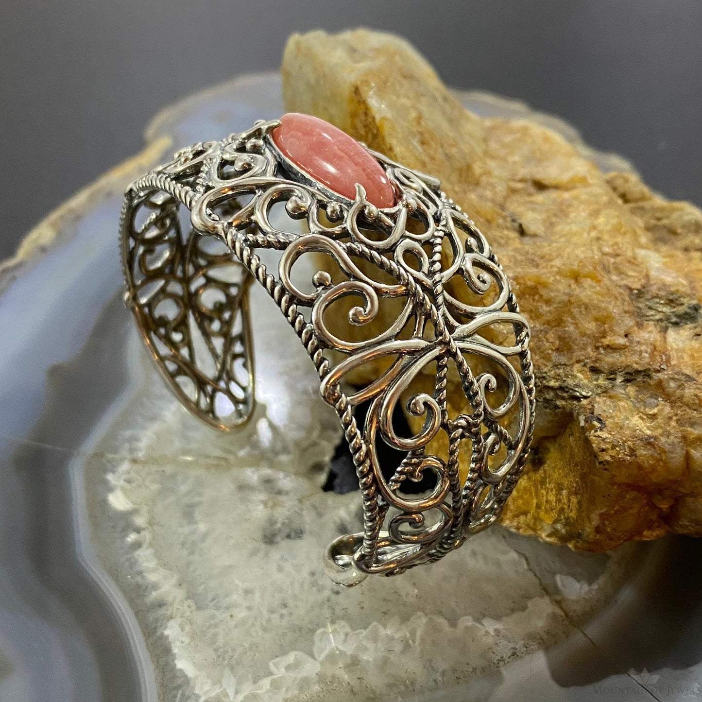 Carolyn Pollack Vintage Southwestern Style Sterling Silver Rhodonite Bracelet For Women