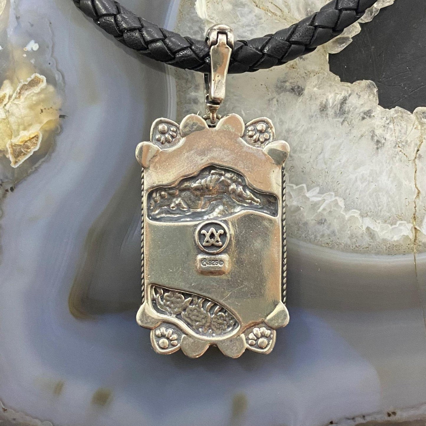 Carolyn Pollack Southwestern Style Sterling Silver Multi Gemstone Landscape Pendant For Women